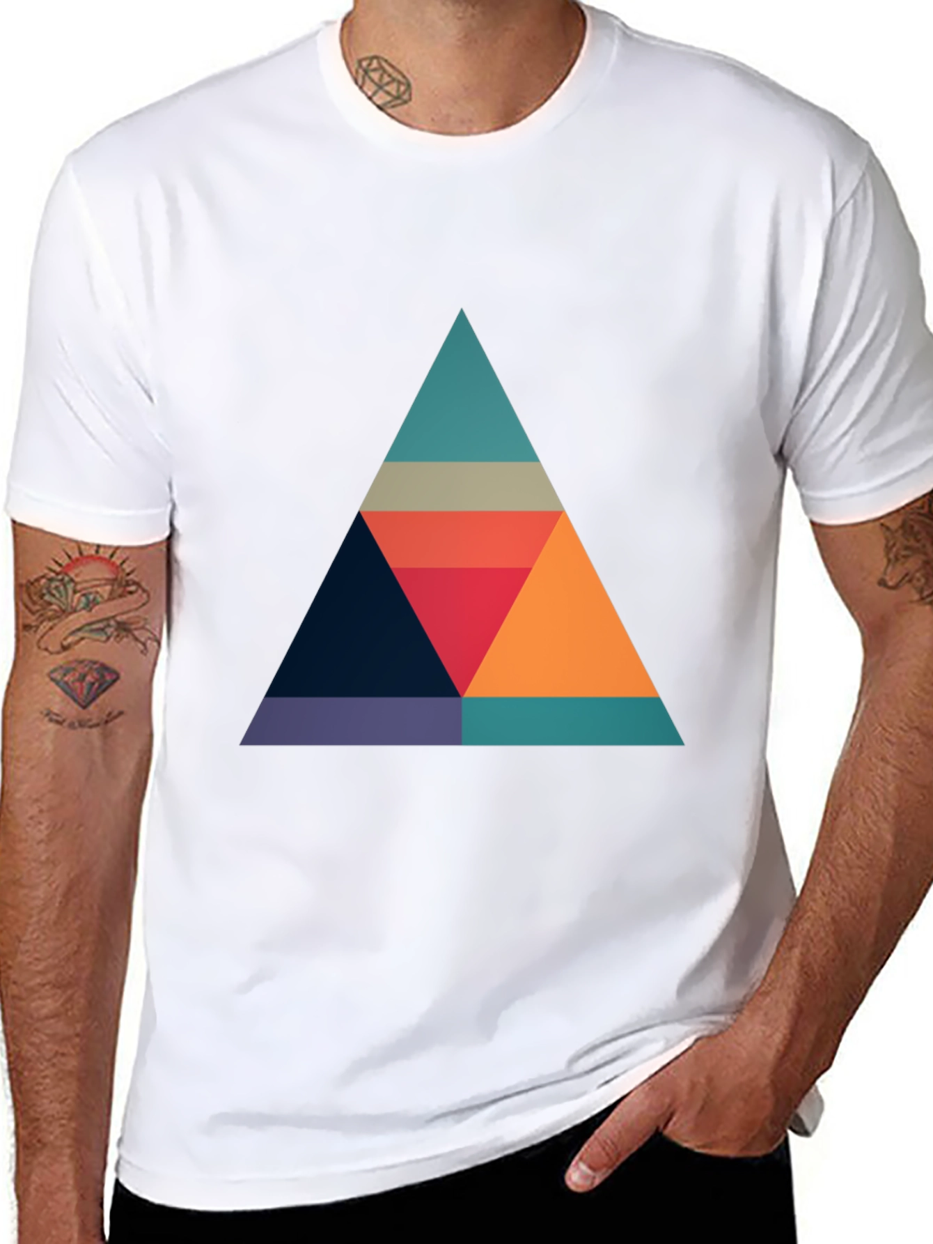 Geometric Triangle Graphic T-Shirt - Modern Style