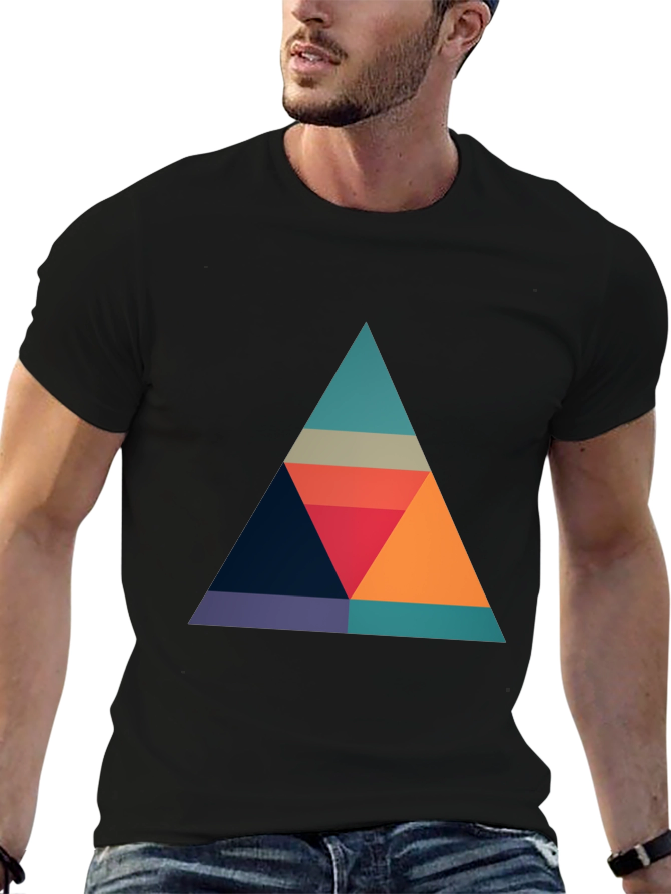 Geometric Triangle Graphic T-Shirt - Modern Style