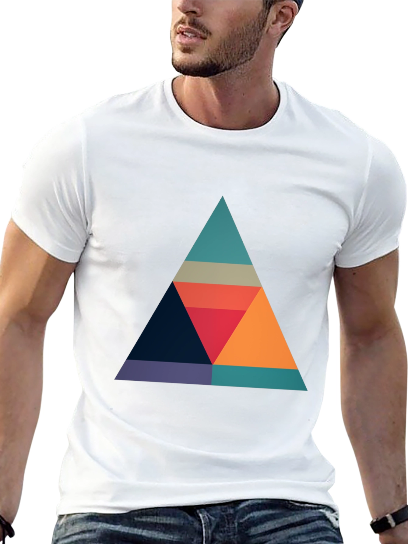 Geometric Triangle Graphic T-Shirt - Modern Style