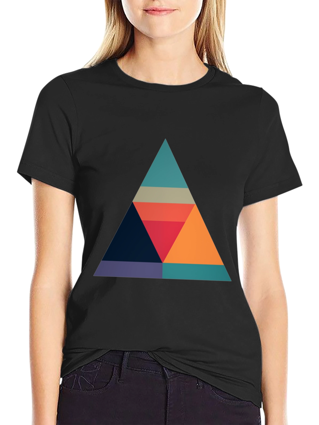 Geometric Triangle Graphic T-Shirt - Modern Style