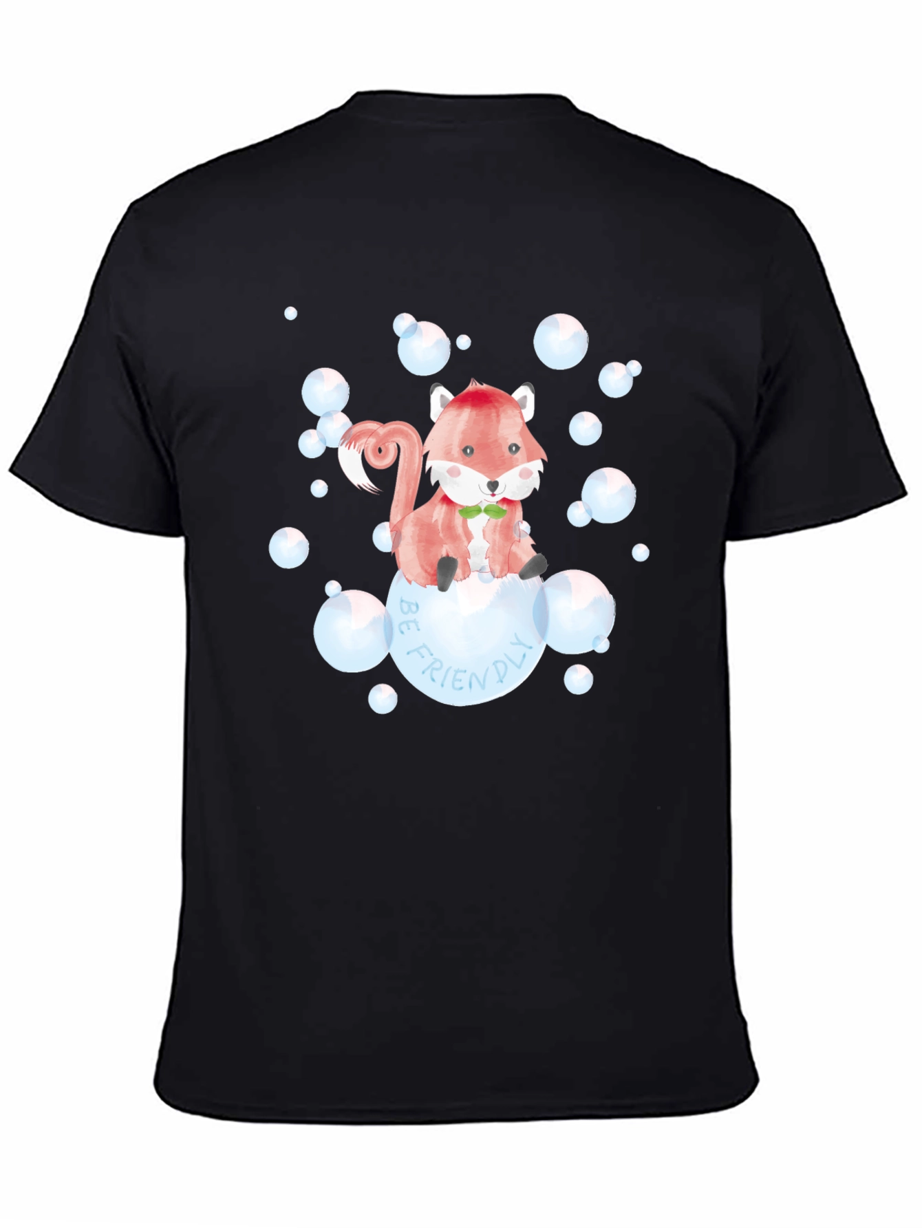 Be Friendly Fox Graphic T-Shirt - Black