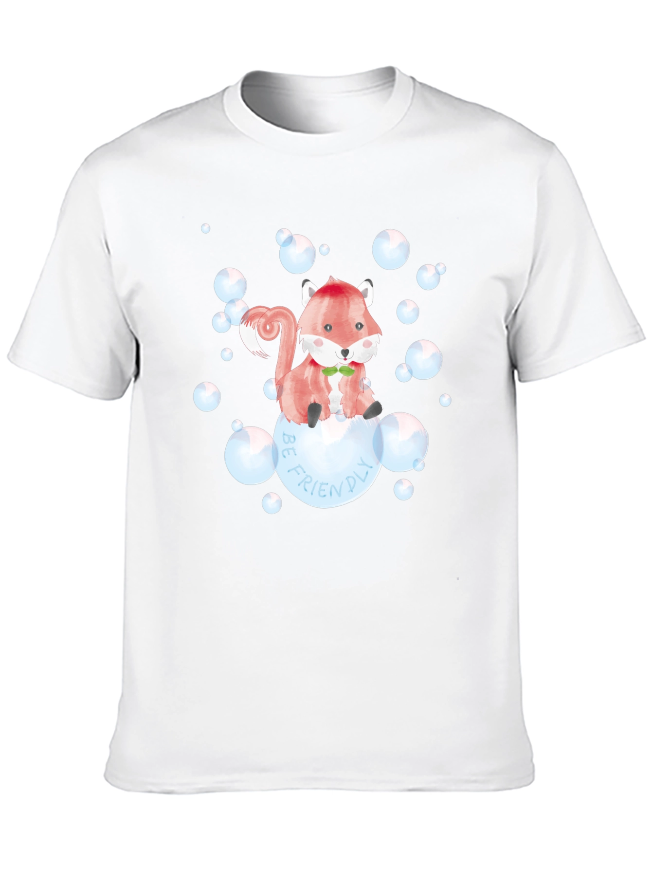 Be Friendly Fox Graphic T-Shirt - Black