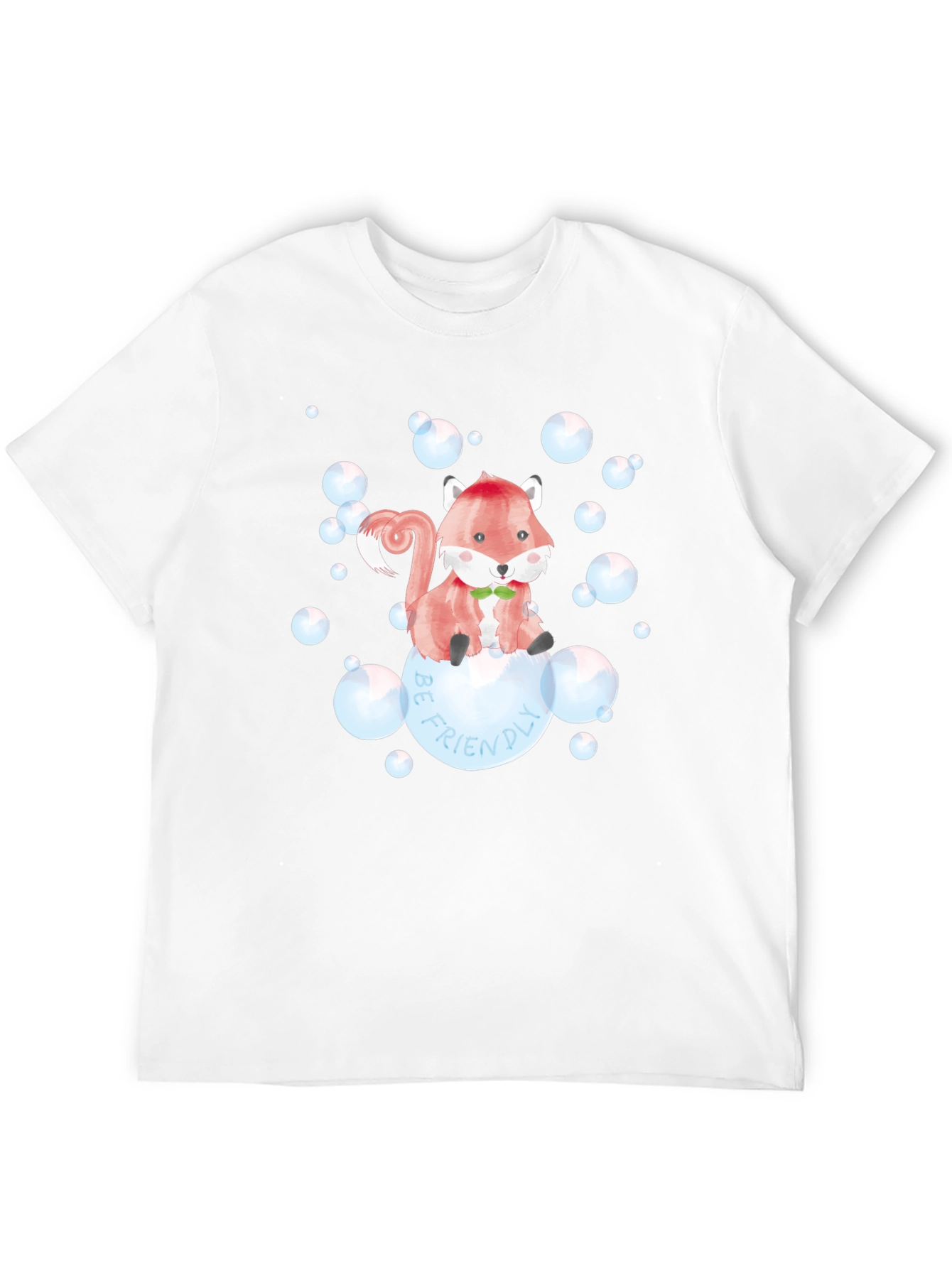 Be Friendly Fox Graphic T-Shirt - Black
