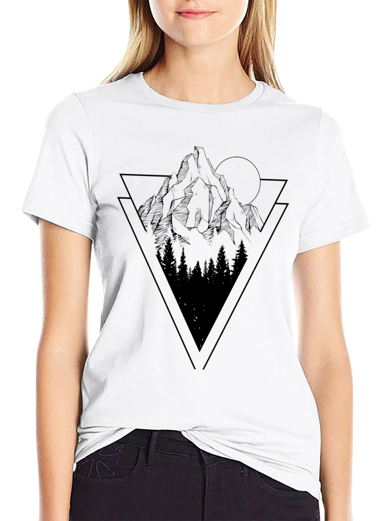 Mountain Triangle Graphic Tee - Black