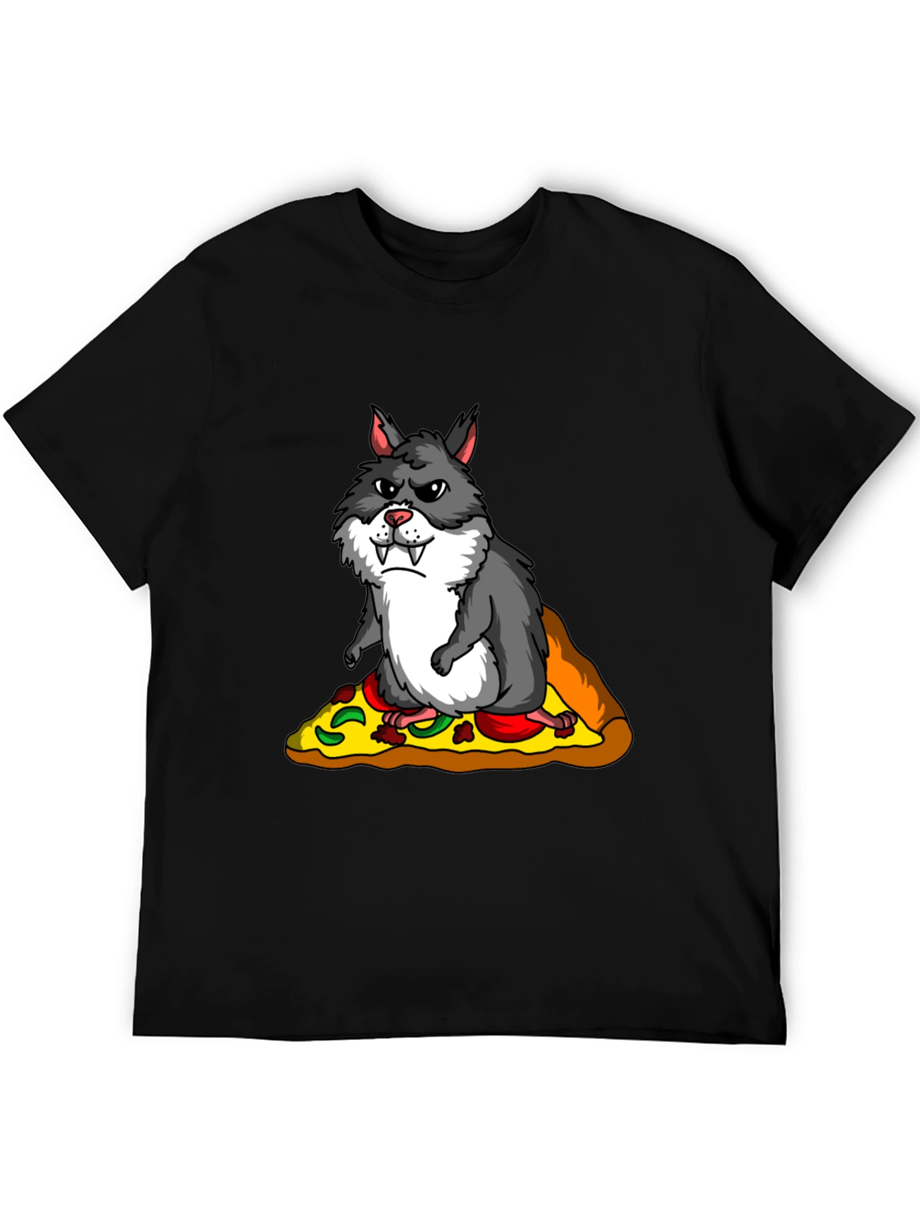 Wolf Hamster Pizza T-Shirt - Funny Graphic Tee