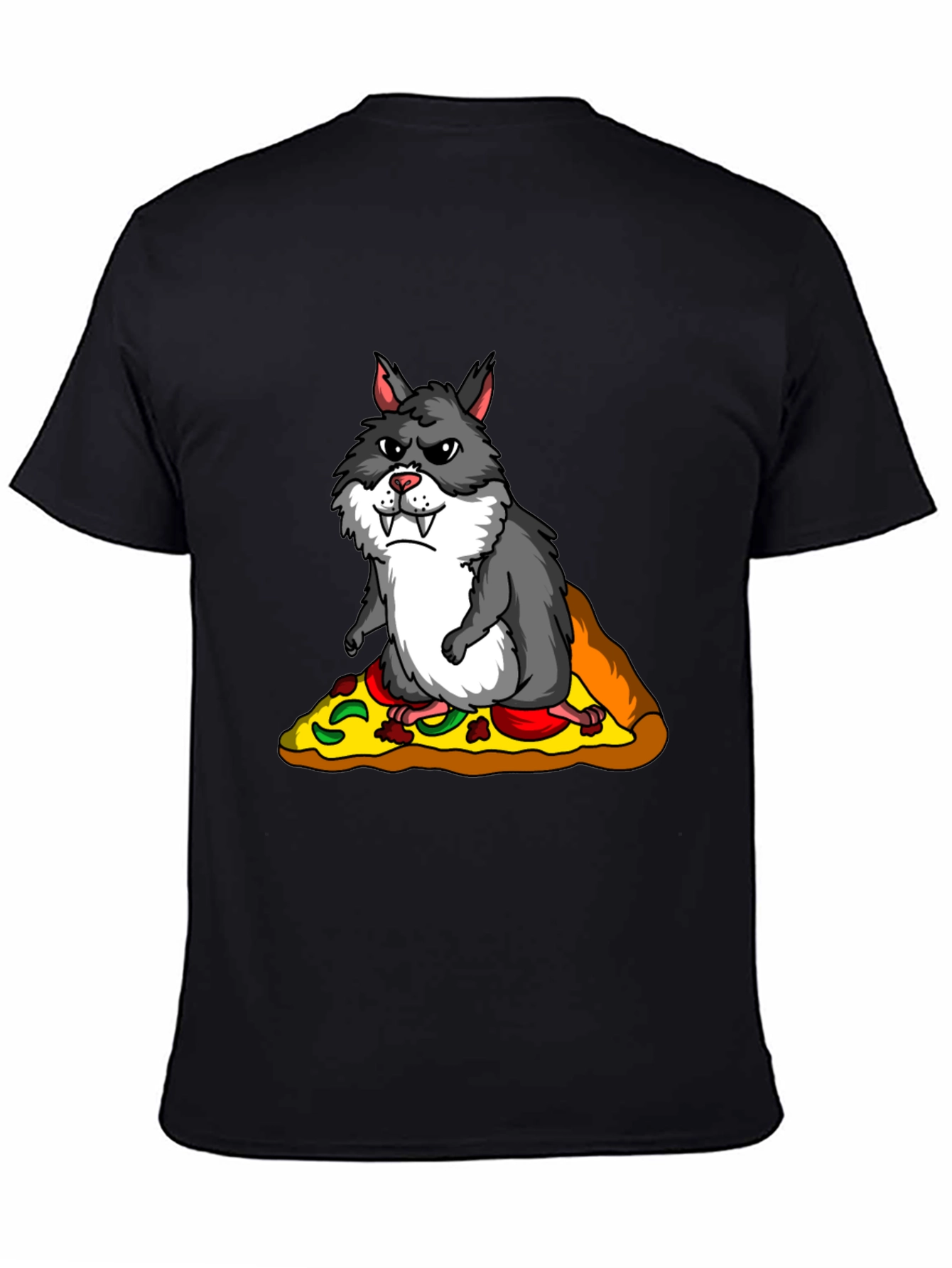 Wolf Hamster Pizza T-Shirt - Funny Graphic Tee