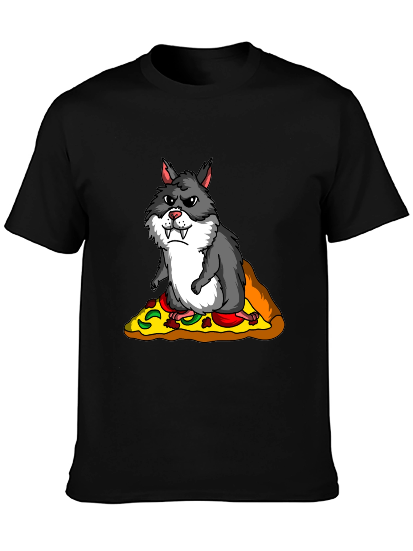 Wolf Hamster Pizza T-Shirt - Funny Graphic Tee