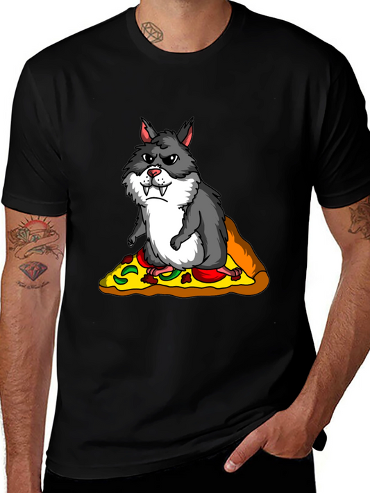 Wolf Hamster Pizza T-Shirt - Funny Graphic Tee