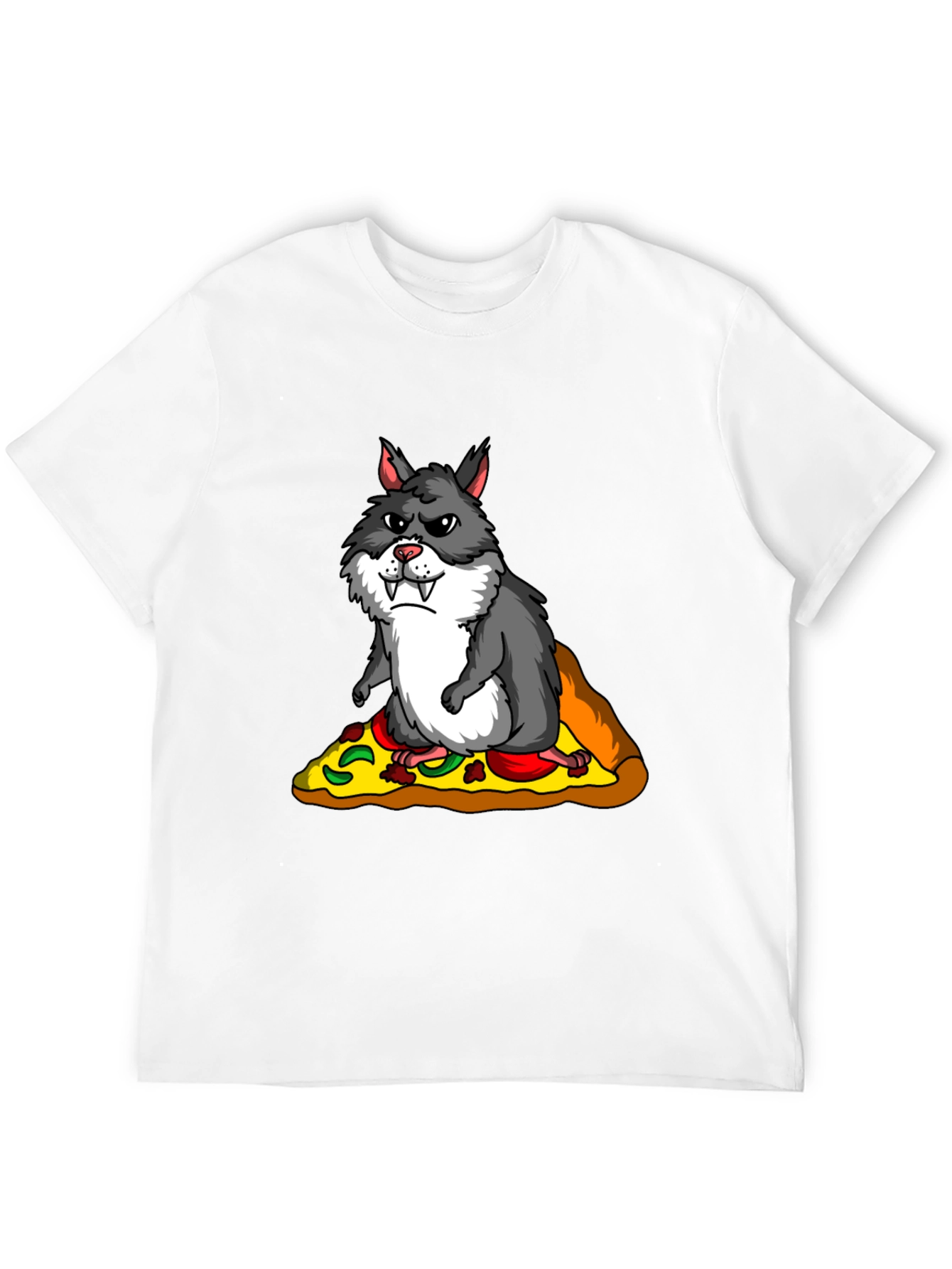 Wolf Hamster Pizza T-Shirt - Funny Graphic Tee