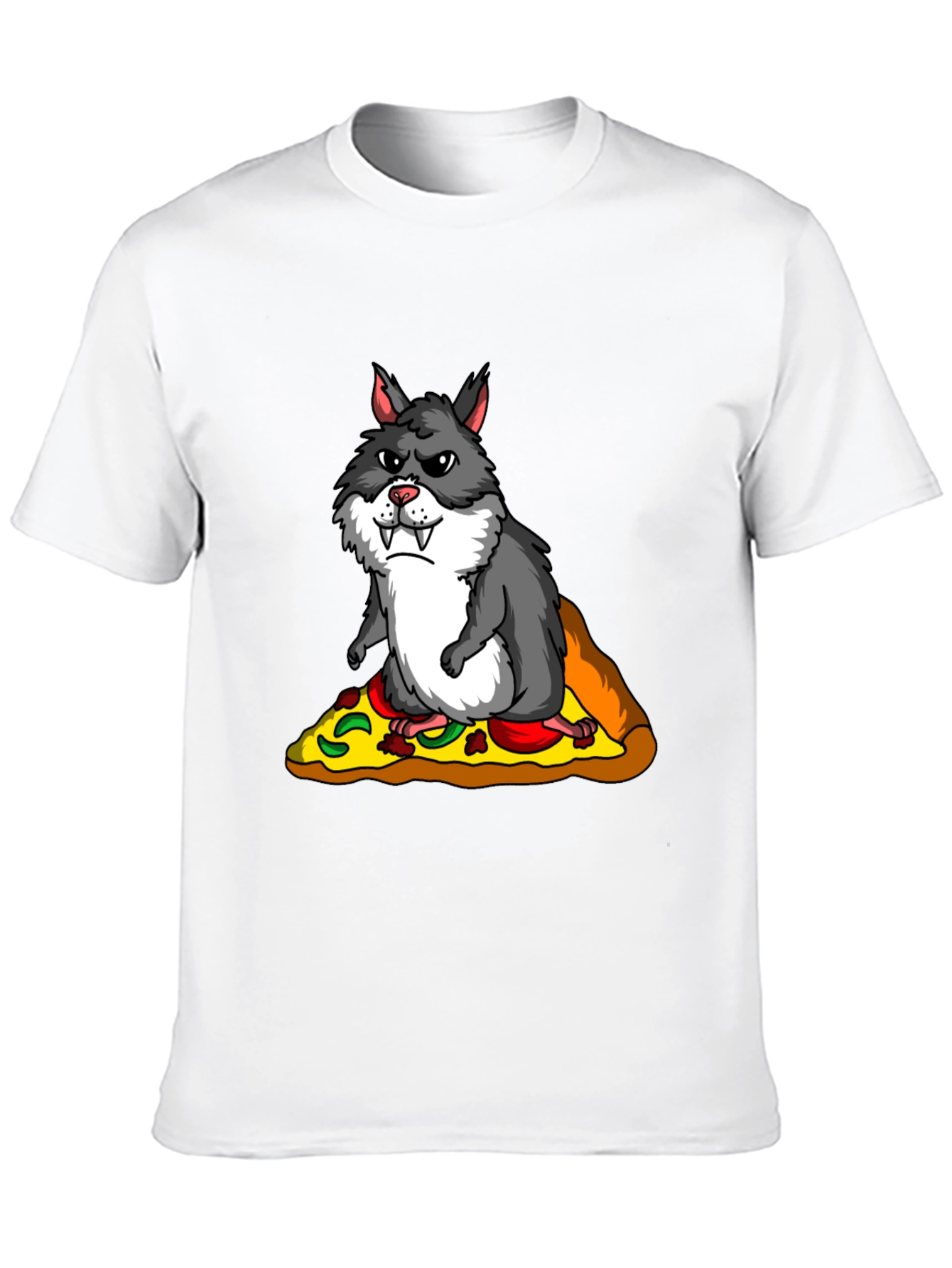 Wolf Hamster Pizza T-Shirt - Funny Graphic Tee