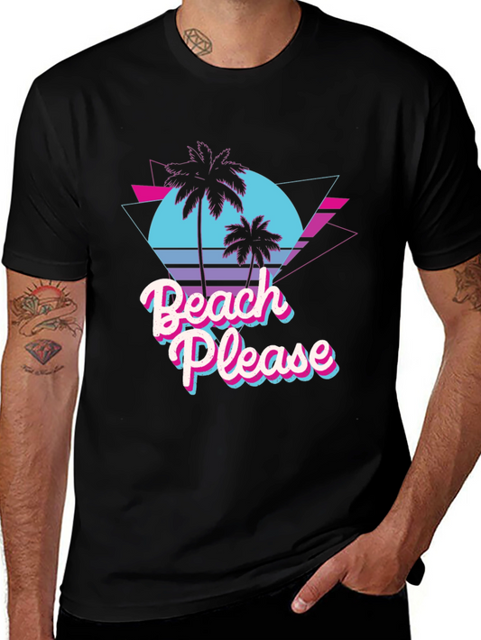 Beach Please Retro Graphic T-Shirt