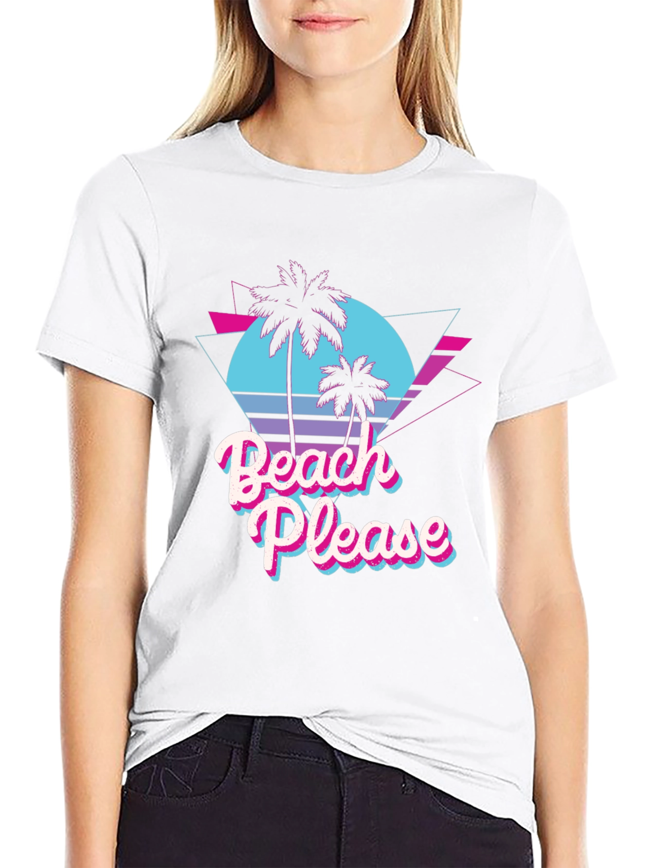 Beach Please Retro Graphic T-Shirt