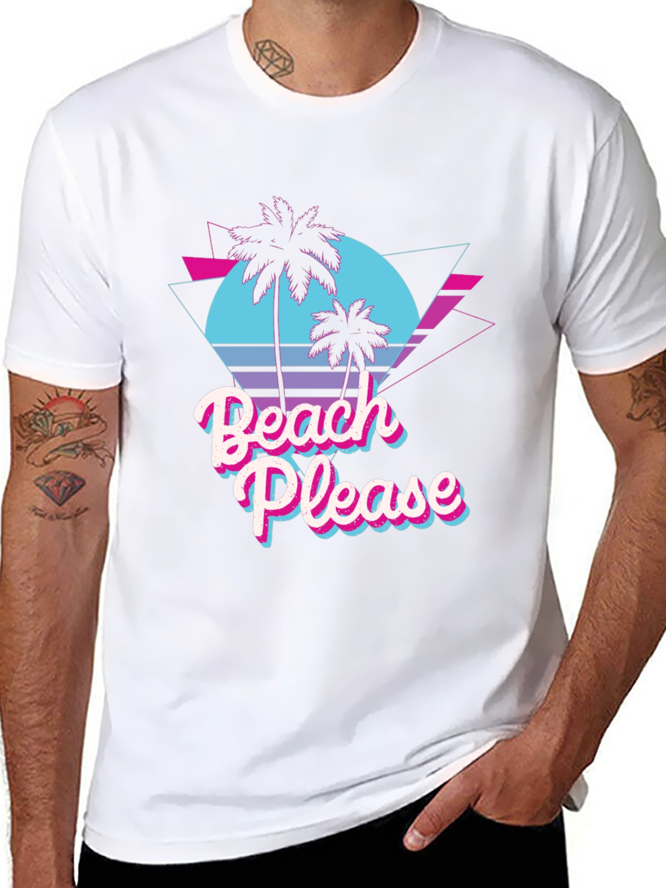 Beach Please Retro Graphic T-Shirt