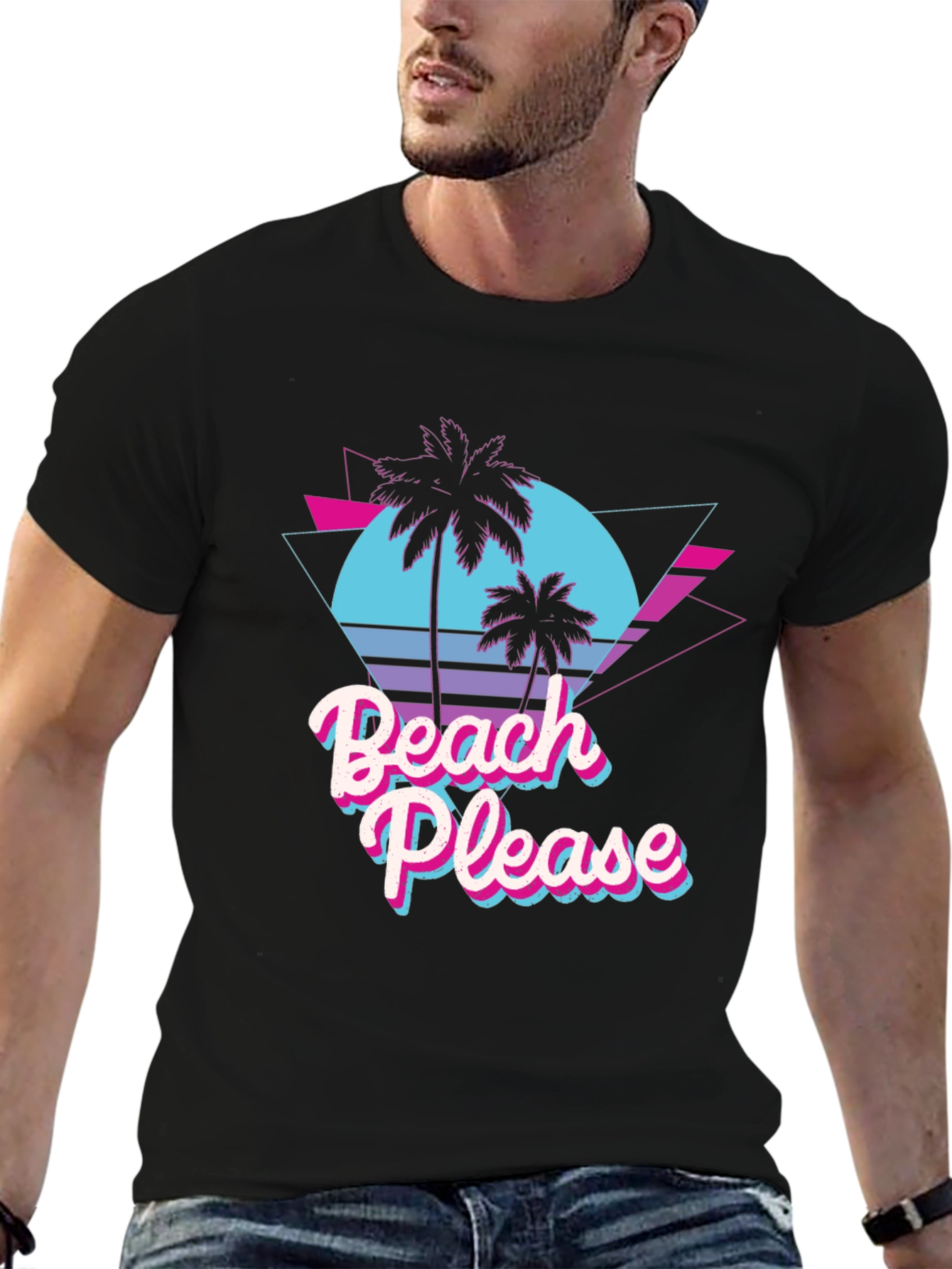 Beach Please Retro Graphic T-Shirt