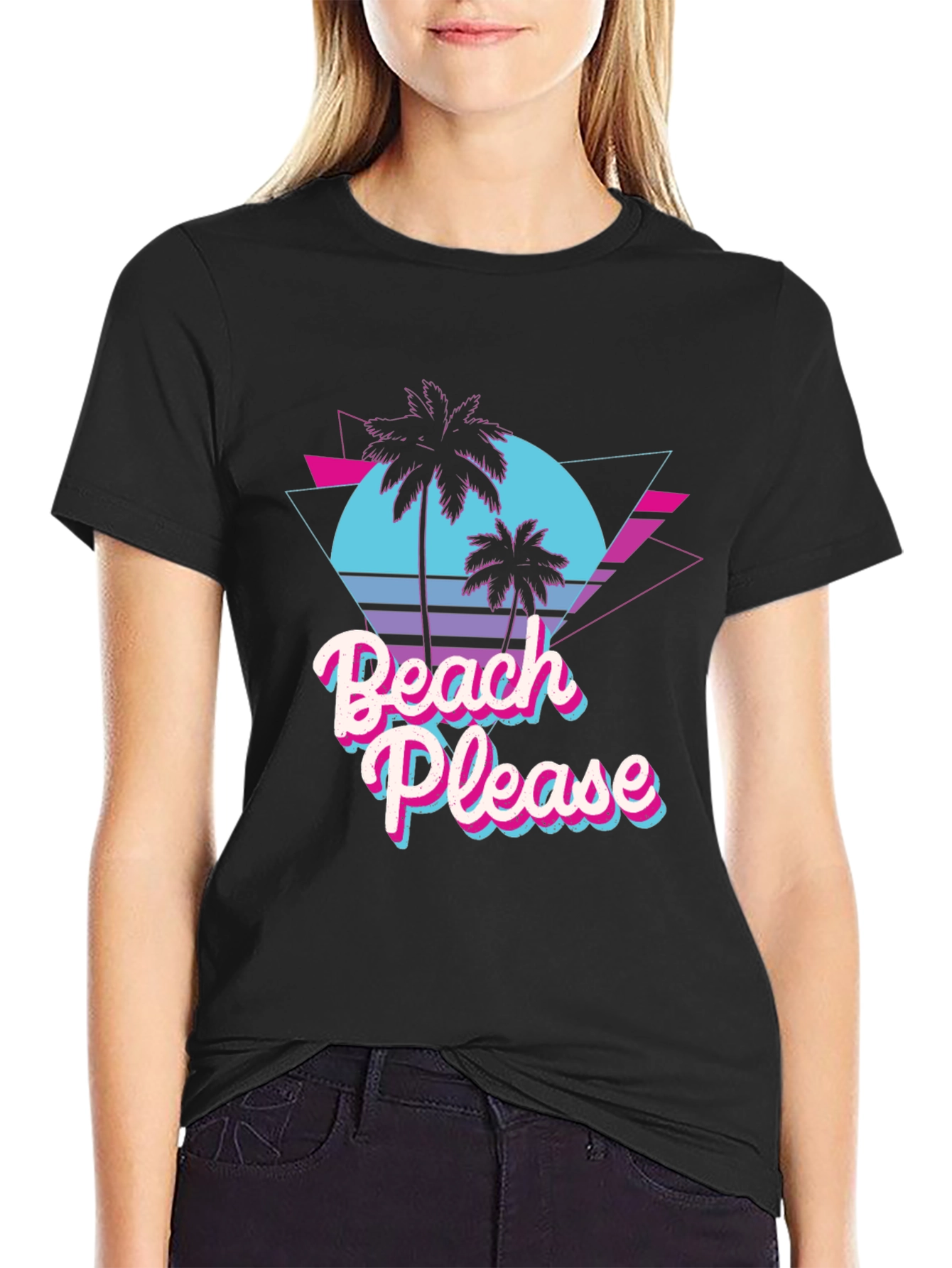Beach Please Retro Graphic T-Shirt