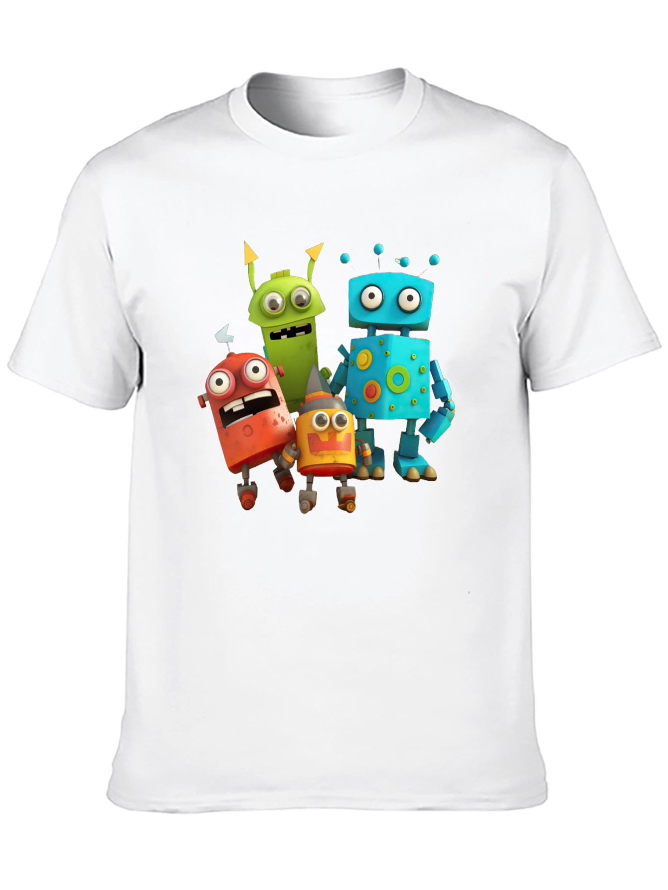 Robot Cartoon Graphic Black T-Shirt