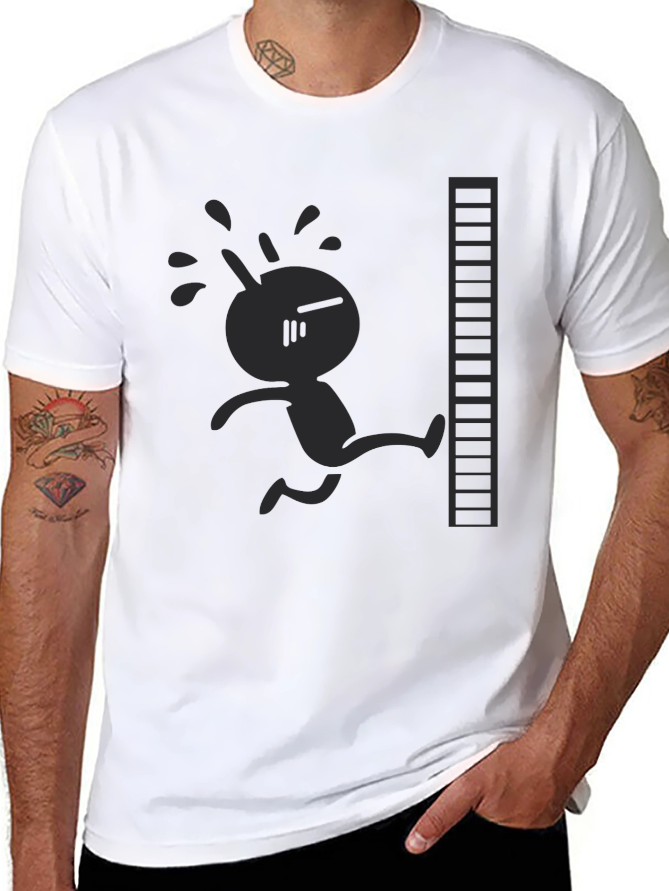 Retro Game Character Black T-Shirt