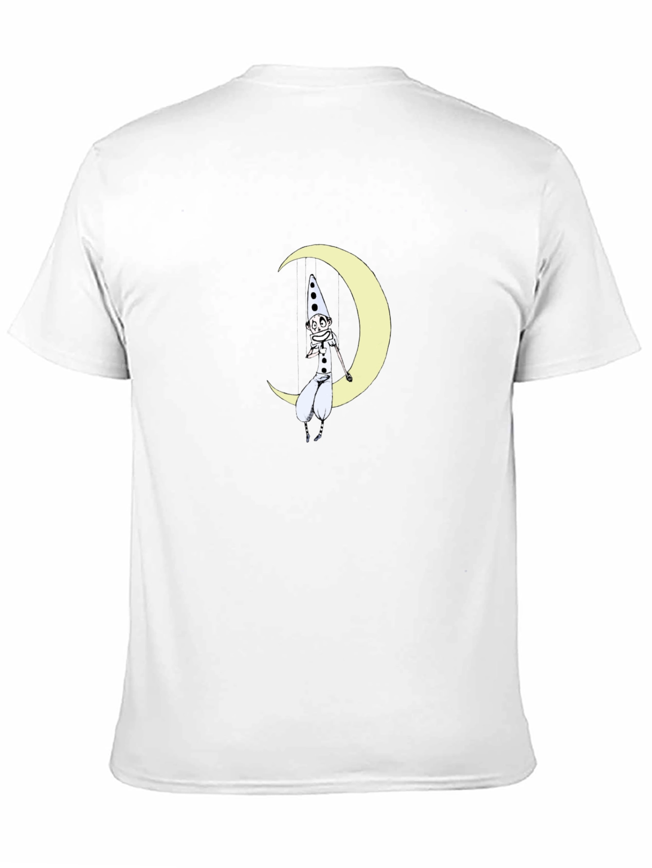 Whimsical Moon Clown Black Graphic Tee
