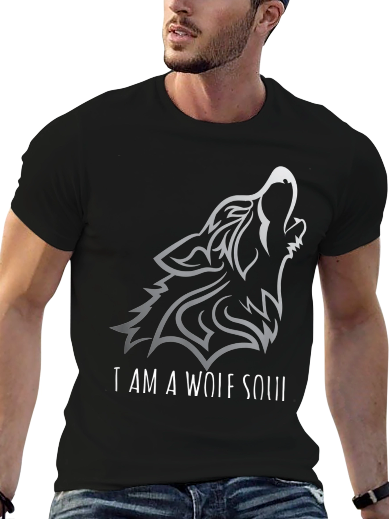 Wolf Soul Graphic Tee - Mens Black T-Shirt