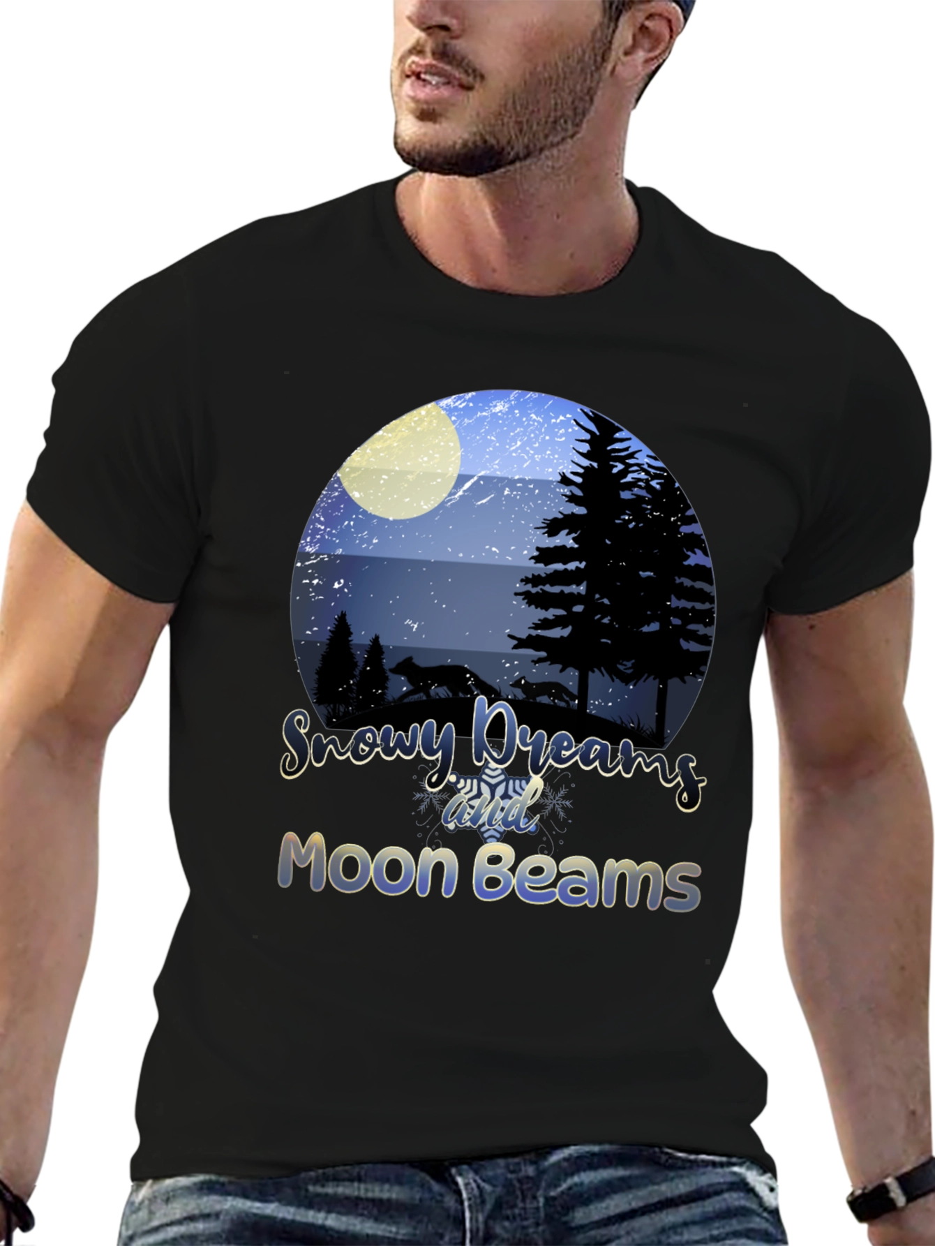 Snowy Dreams Moon Beams Graphic Tee