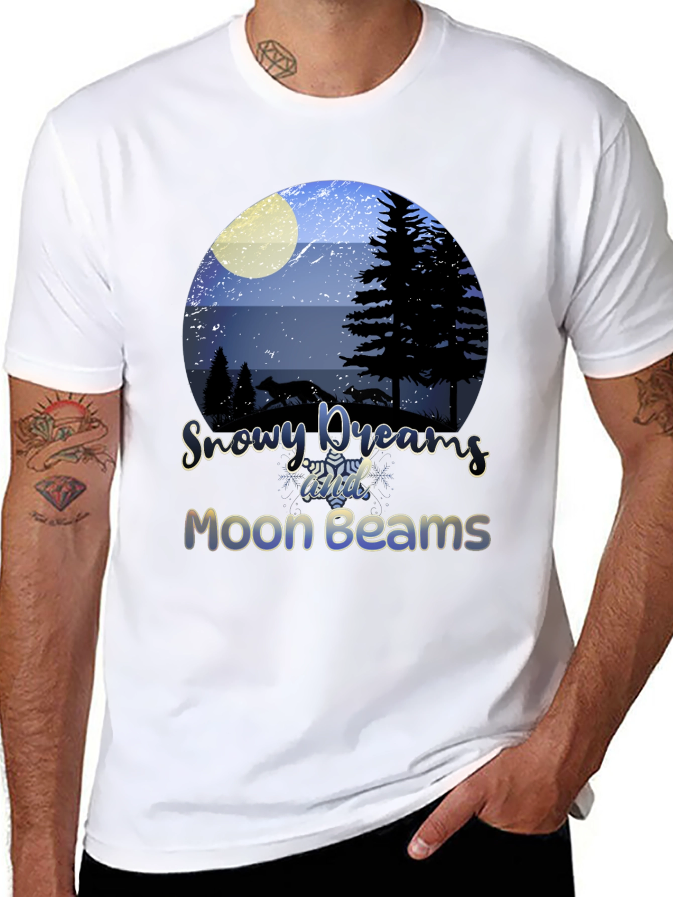 Snowy Dreams Moon Beams Graphic Tee
