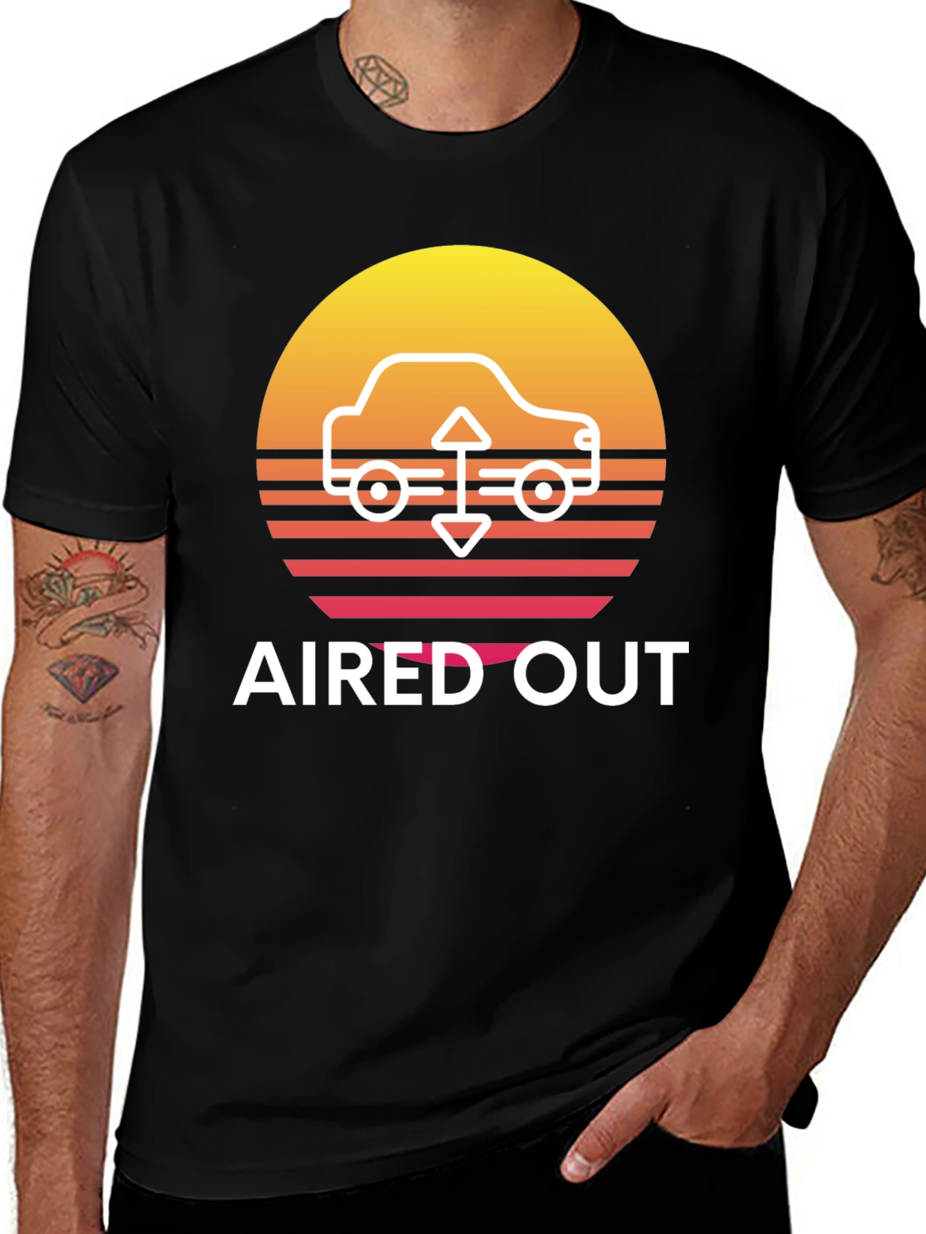 Aired Out Car Graphic Tee - Sunset Style