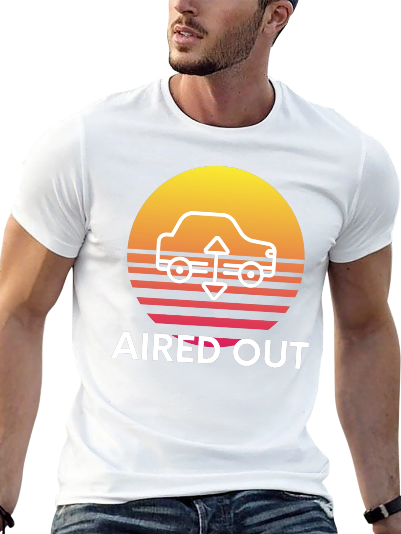 Aired Out Car Graphic Tee - Sunset Style