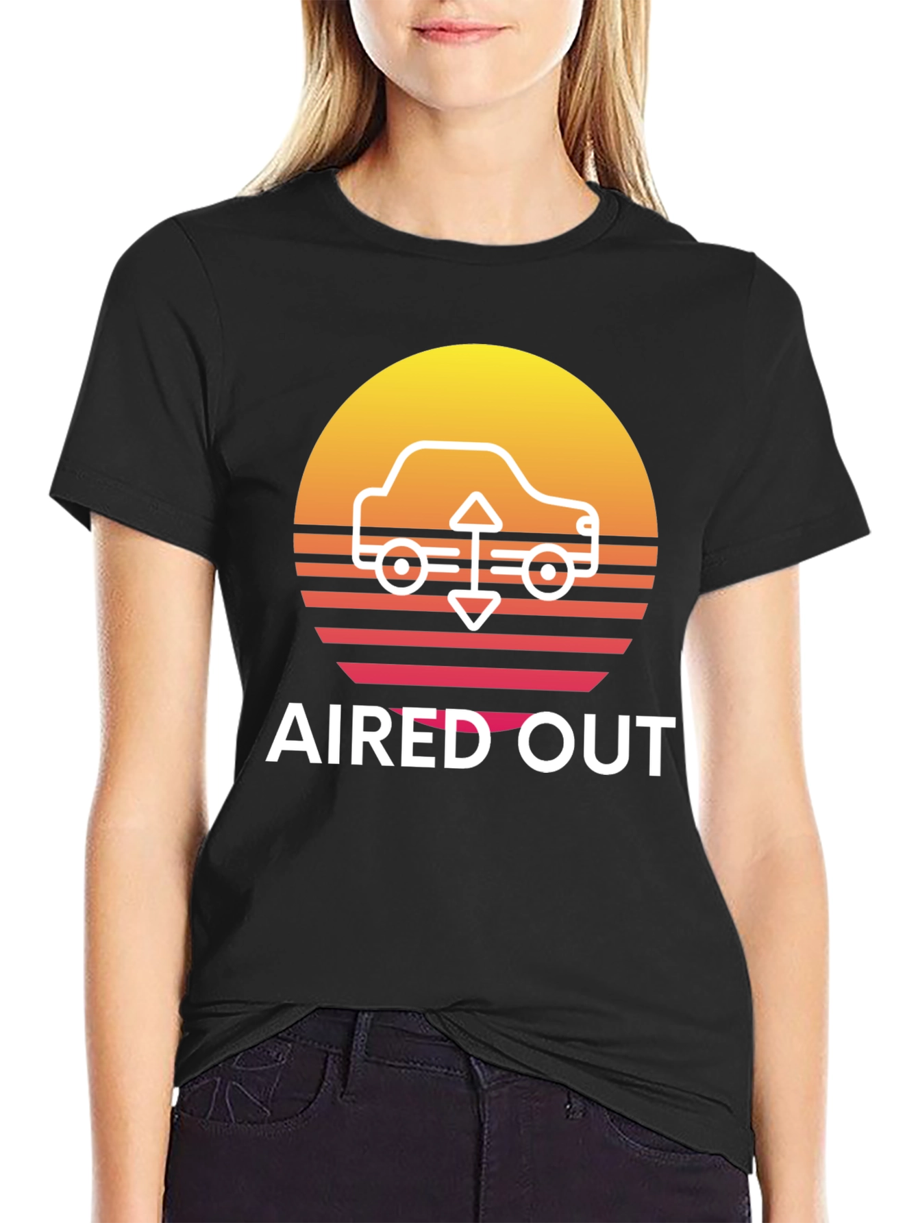 Aired Out Car Graphic Tee - Sunset Style