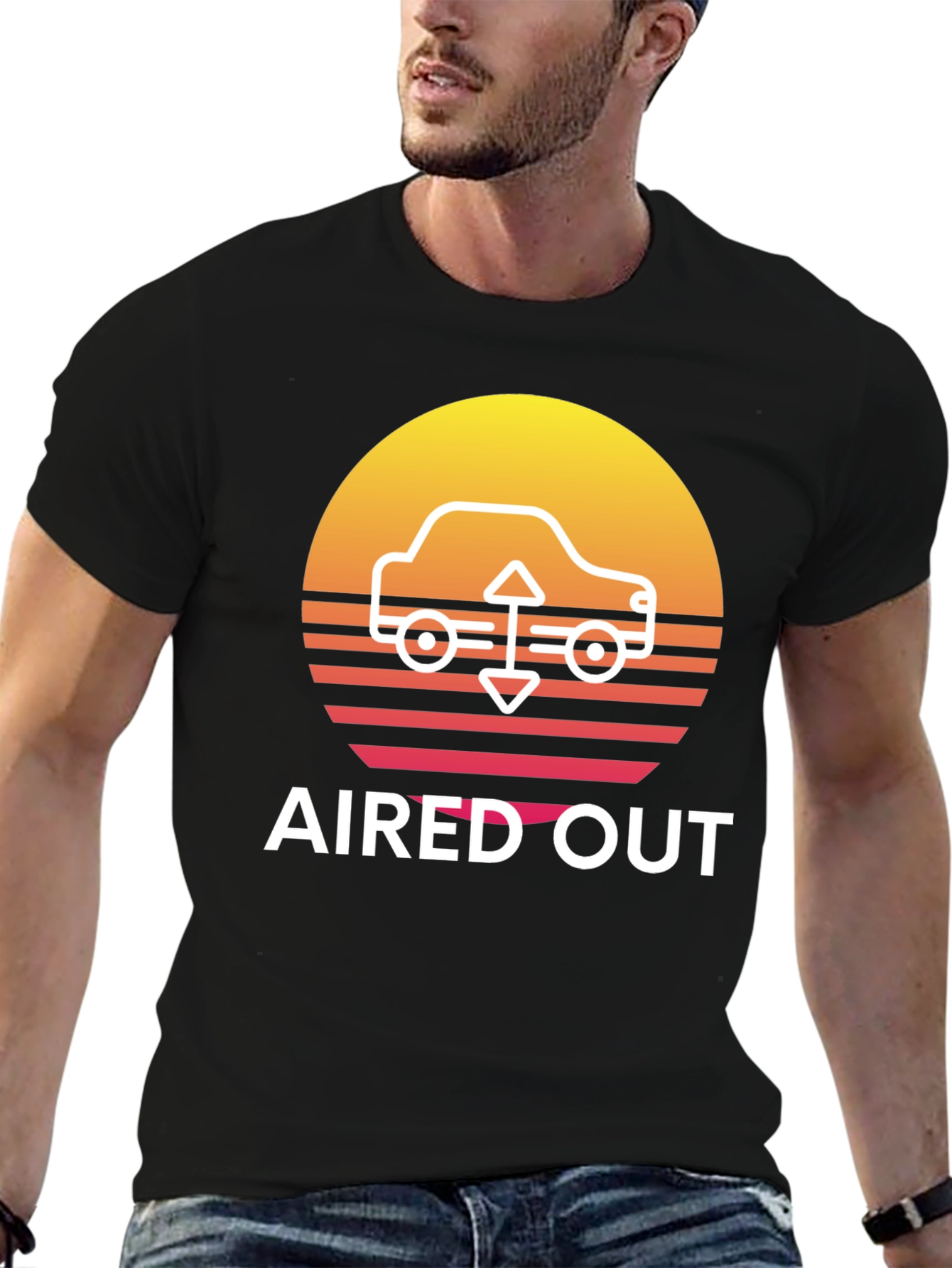 Aired Out Car Graphic Tee - Sunset Style