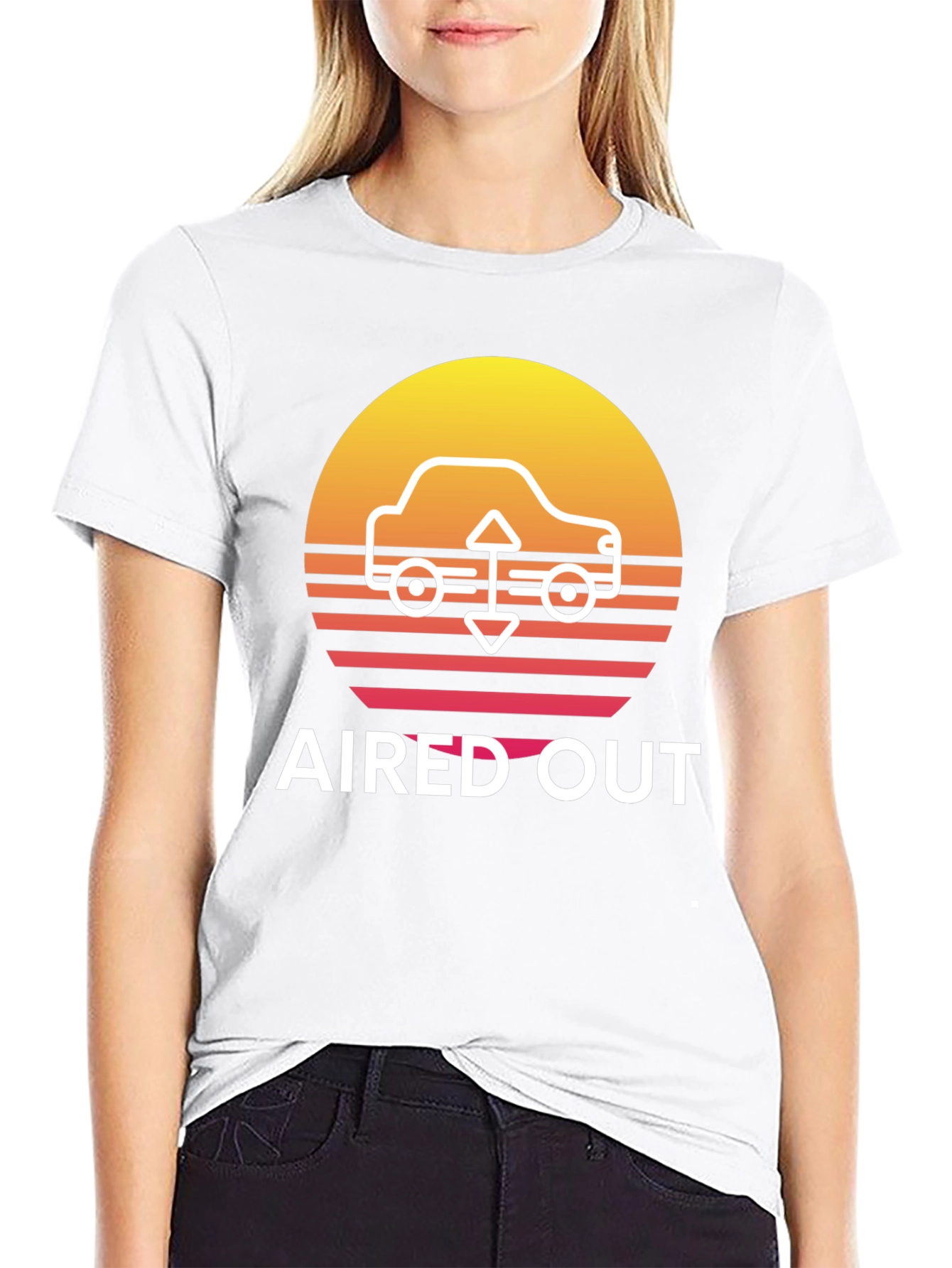 Aired Out Car Graphic Tee - Sunset Style