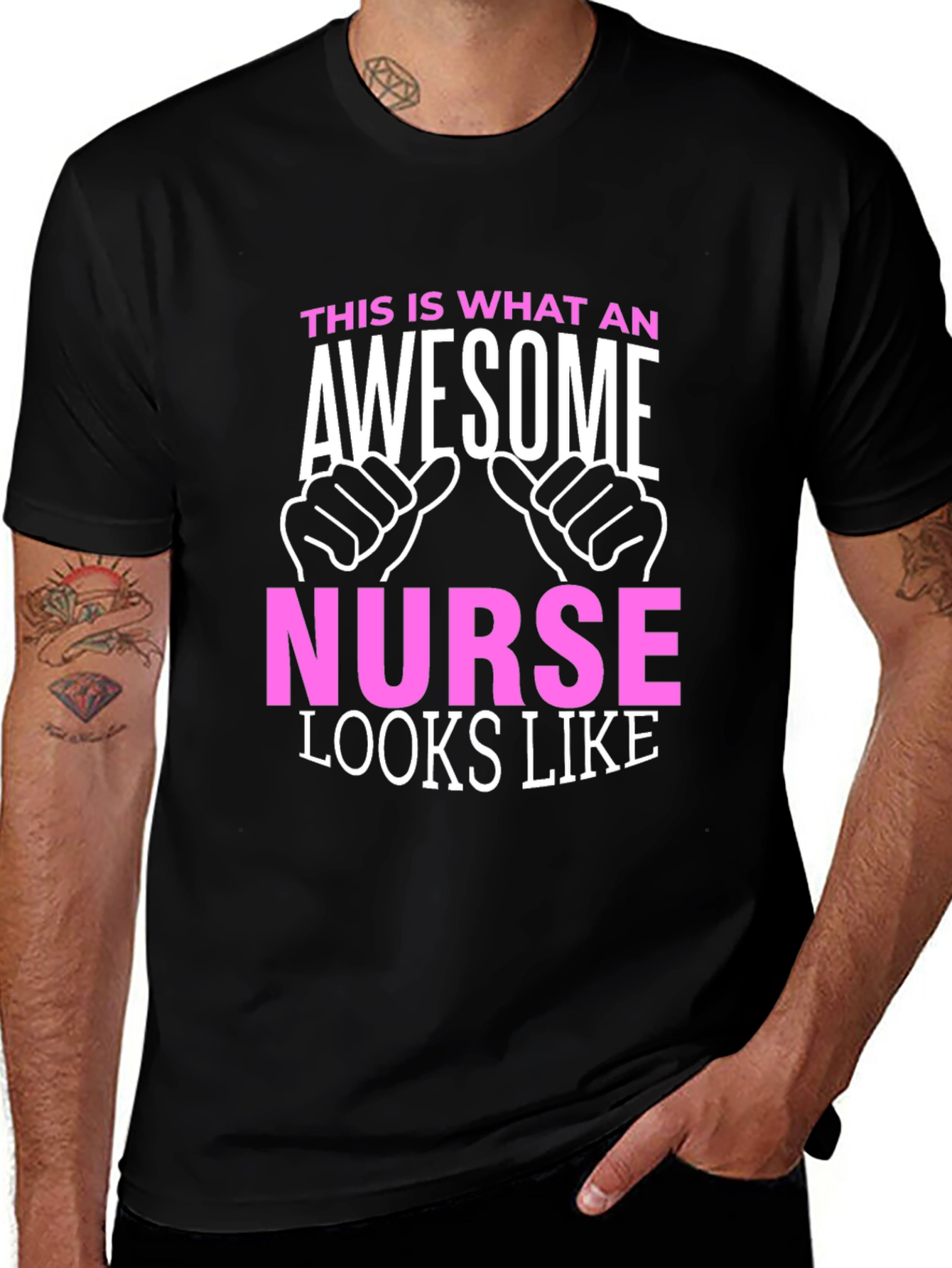 Awesome Nurse Graphic T-Shirt - Black
