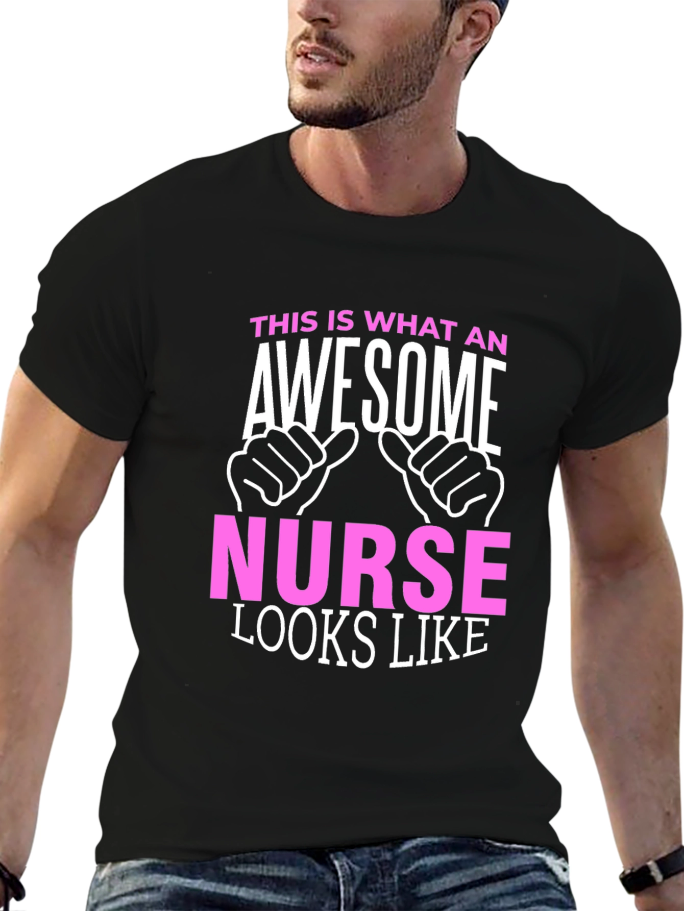 Awesome Nurse Graphic T-Shirt - Black