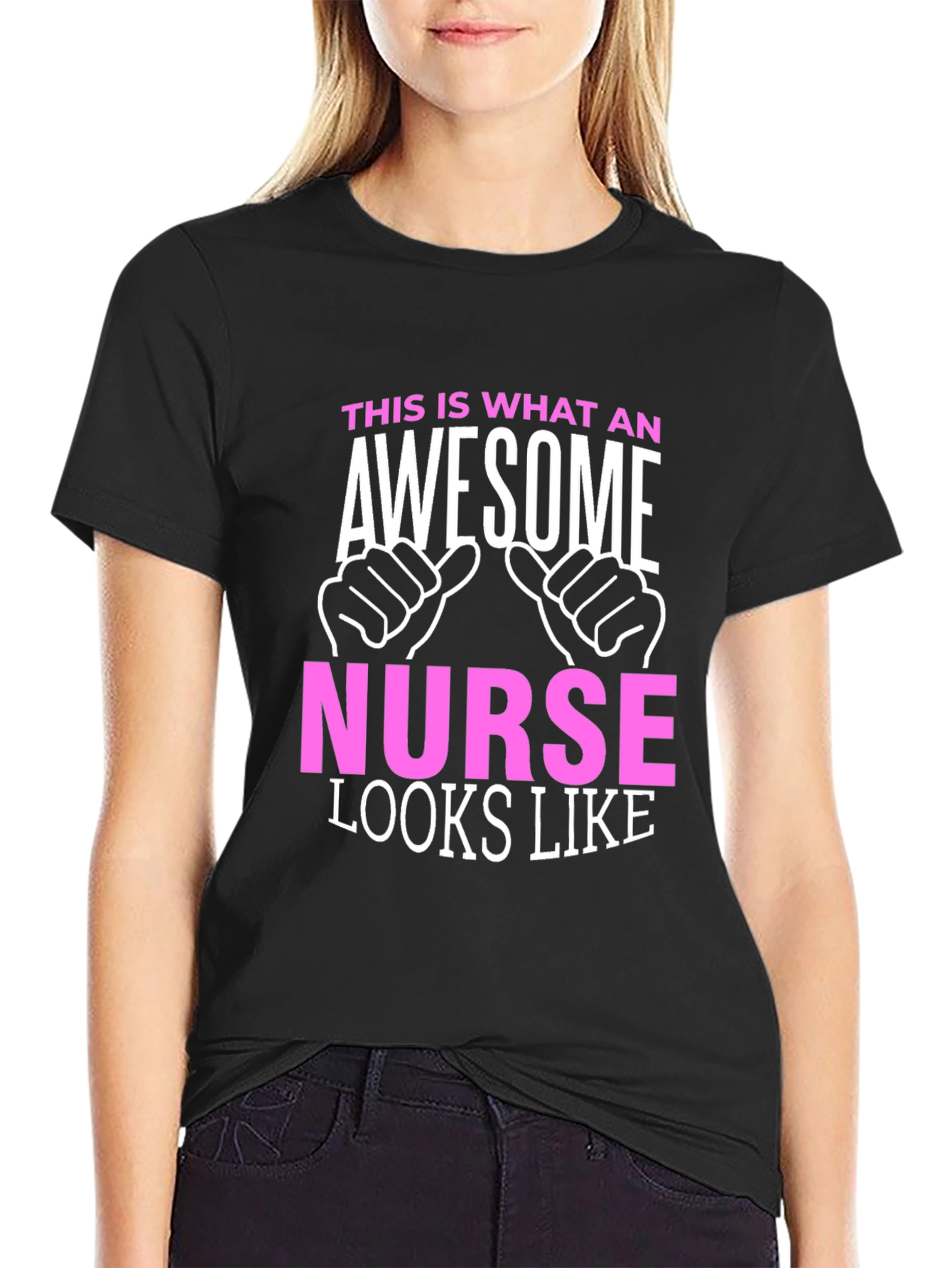 Awesome Nurse Graphic T-Shirt - Black