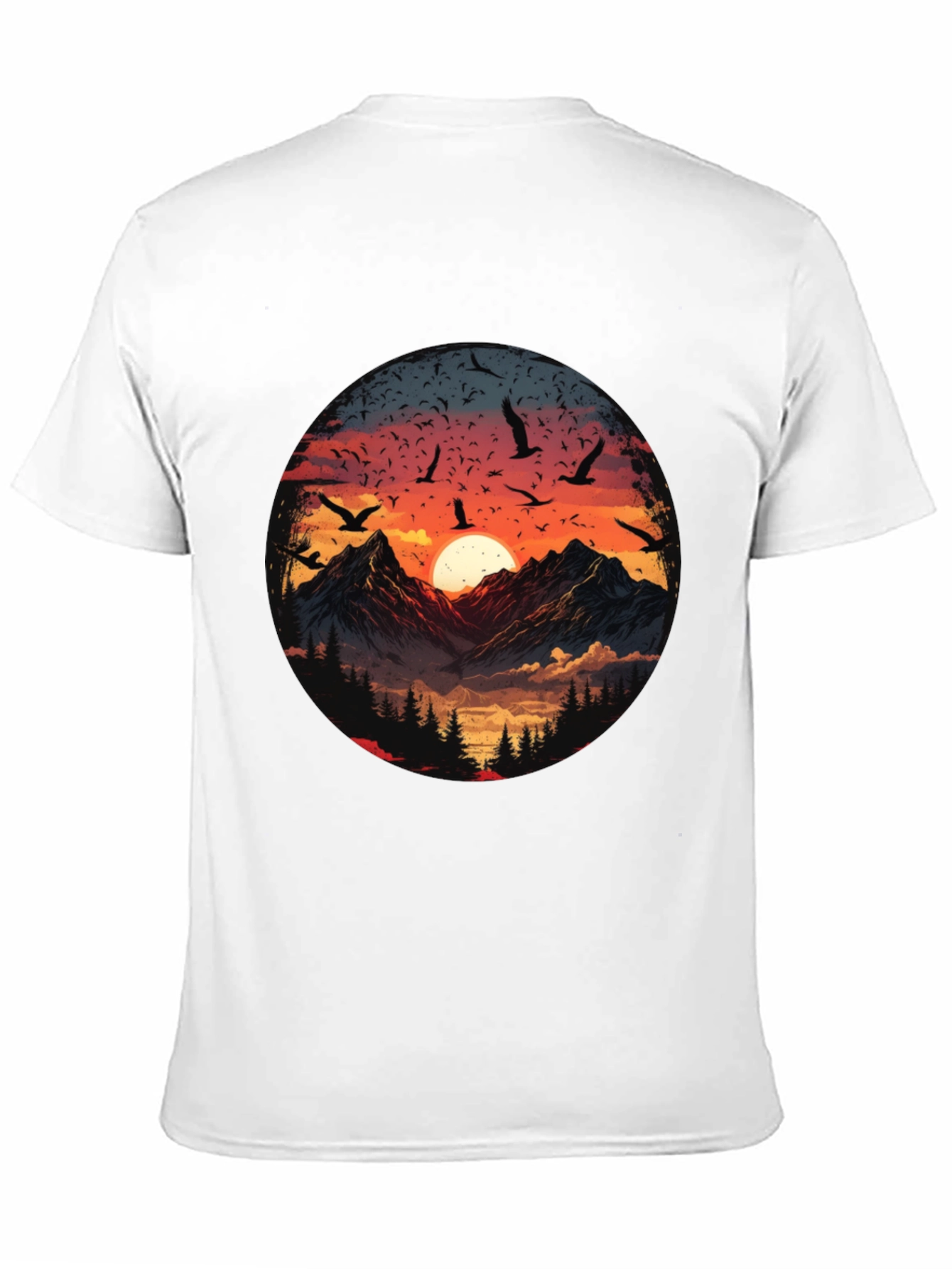Mountain Sunset Graphic Tee - Mens Black T-Shirt