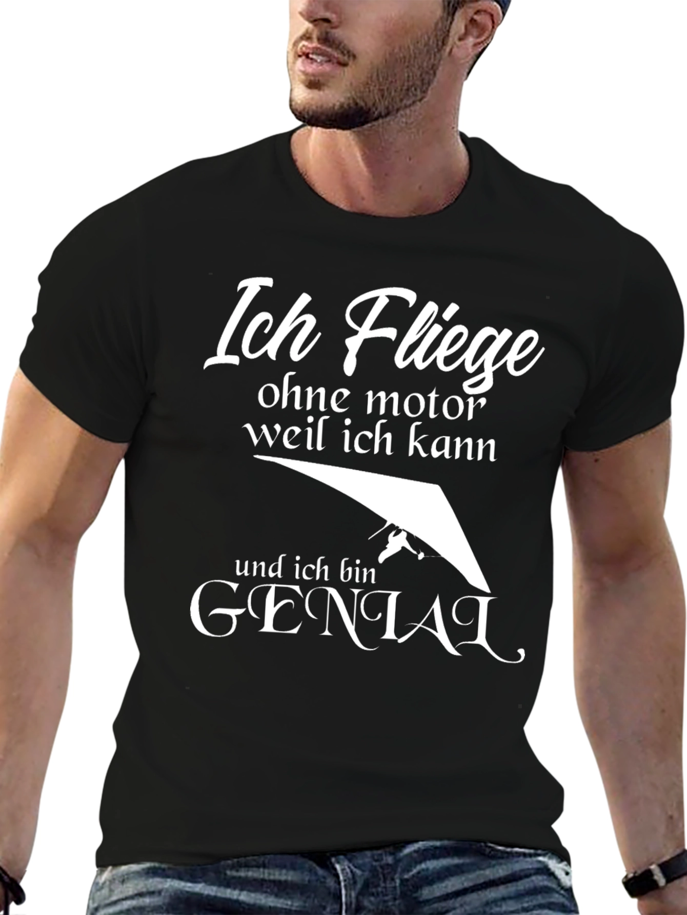 Ich Fliege T-Shirt - Hang Gliding German Humor