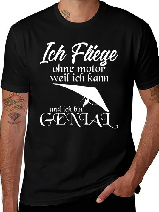 Ich Fliege T-Shirt - Hang Gliding German Humor