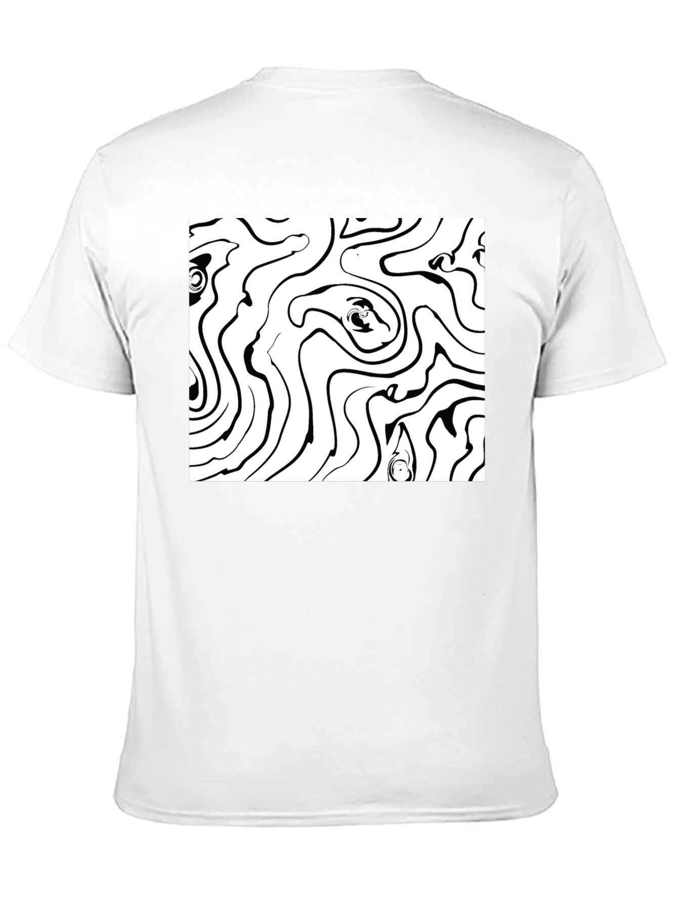 Abstract Line Art Black T-Shirt
