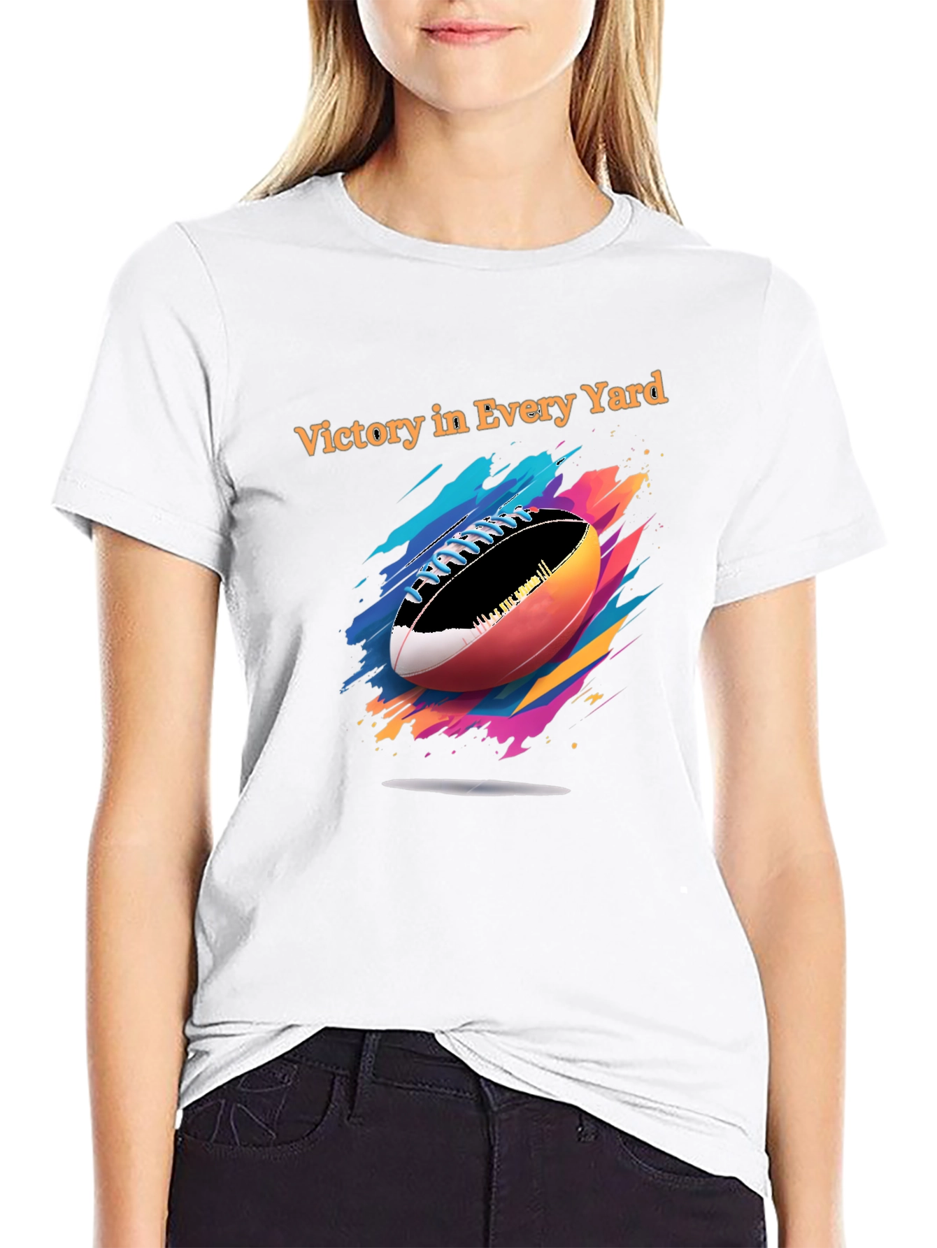 Victory in Every Yard Football Graphic Tee