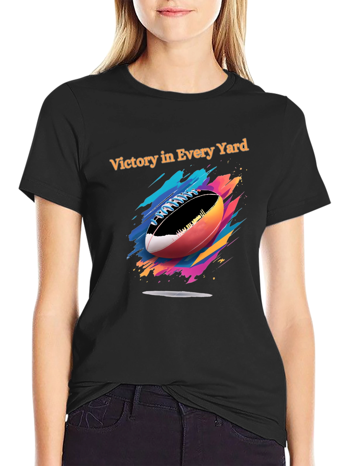 Victory in Every Yard Football Graphic Tee