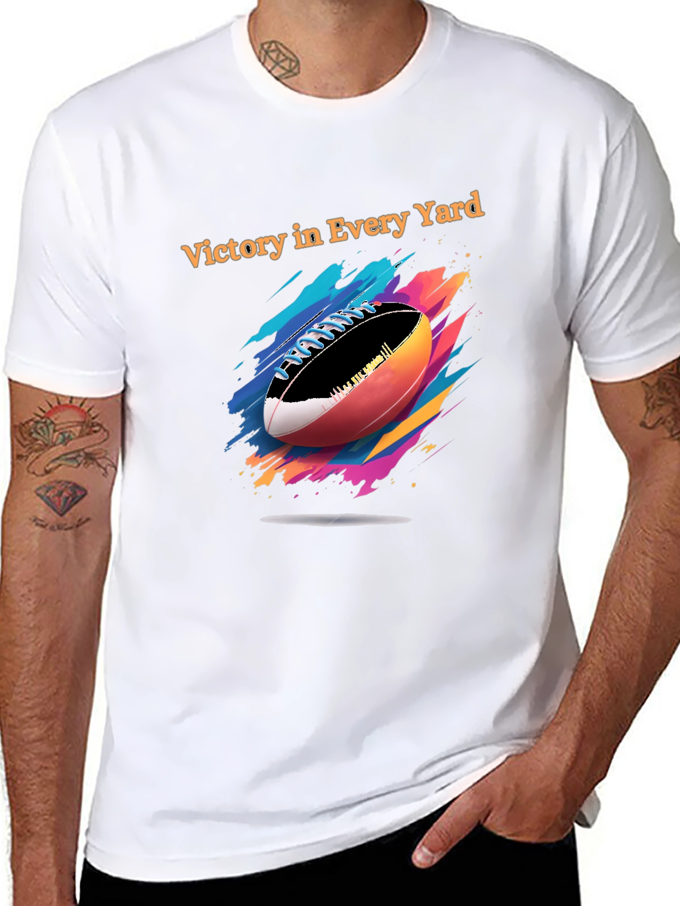 Victory in Every Yard Football Graphic Tee