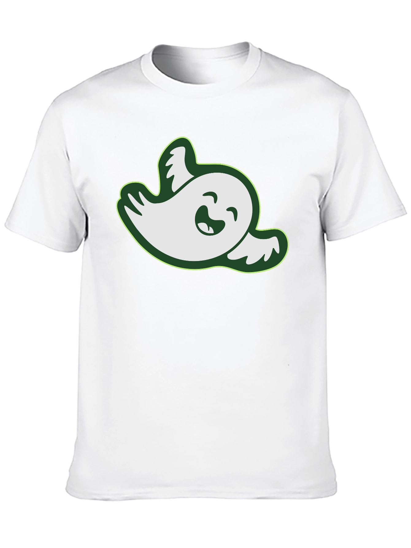 Funny Ghost Graphic Tee - Black Cotton T-Shirt
