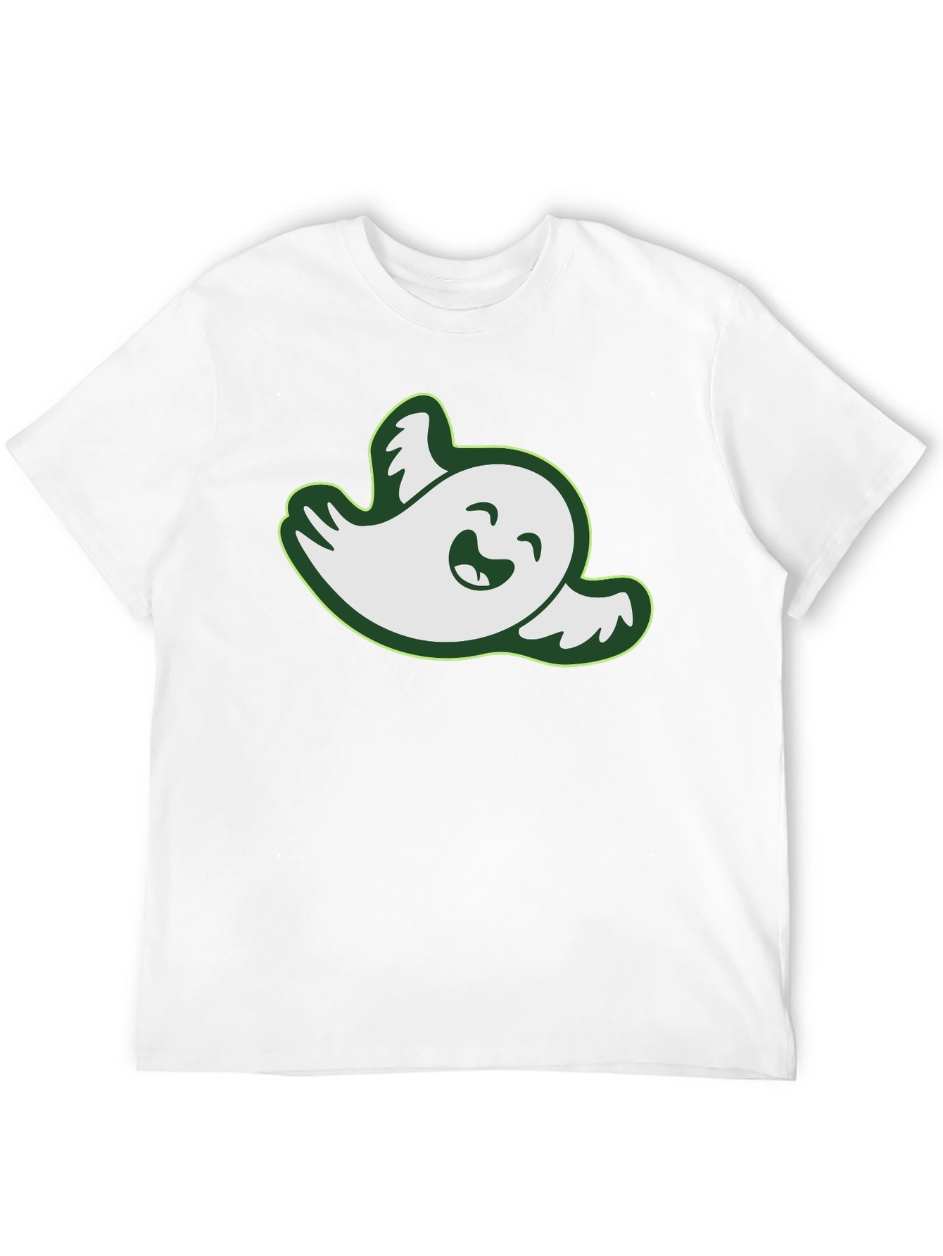 Funny Ghost Graphic Tee - Black Cotton T-Shirt