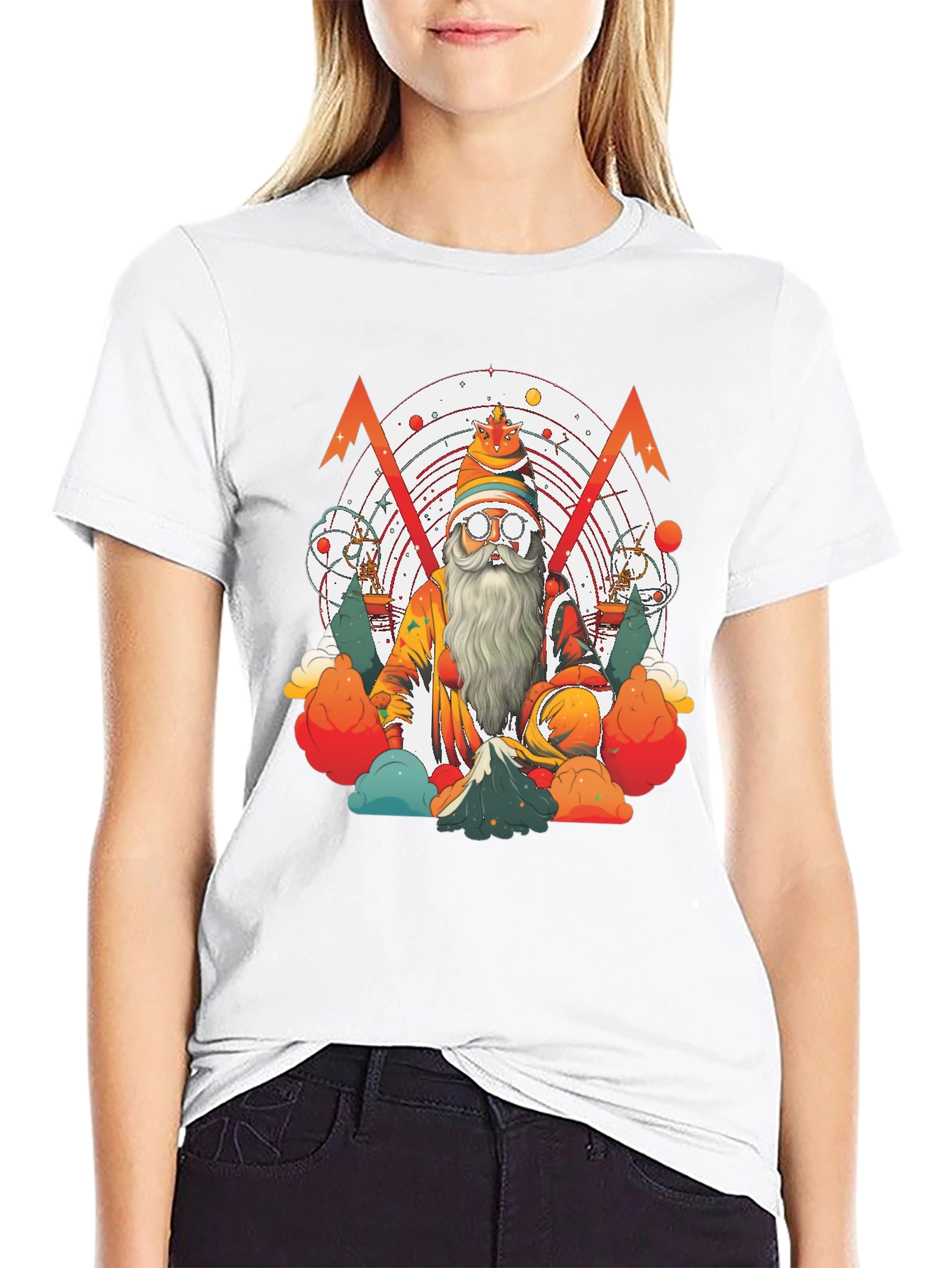 Whimsical Wizard Graphic Tee - Unique Design