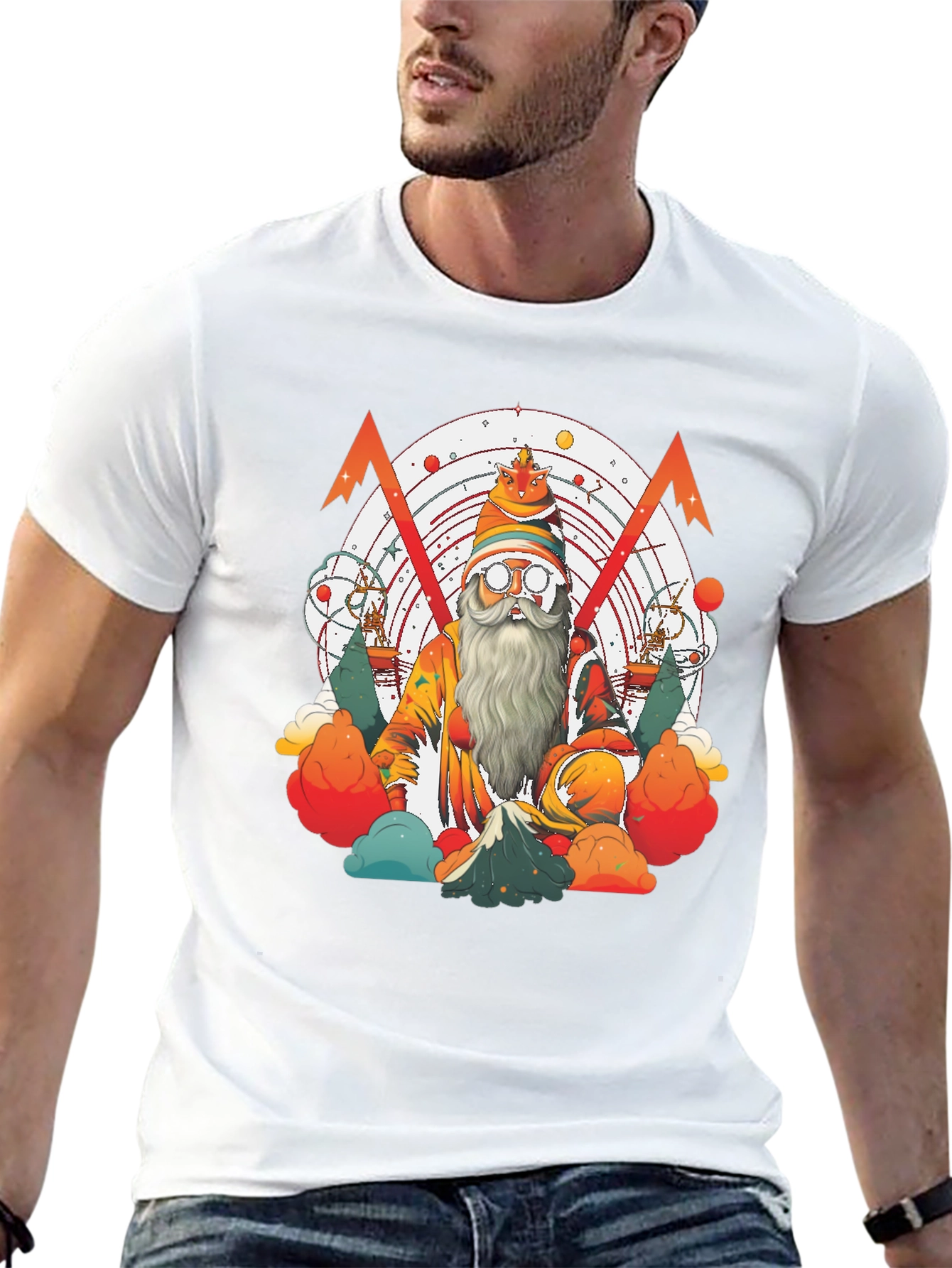 Whimsical Wizard Graphic Tee - Unique Design