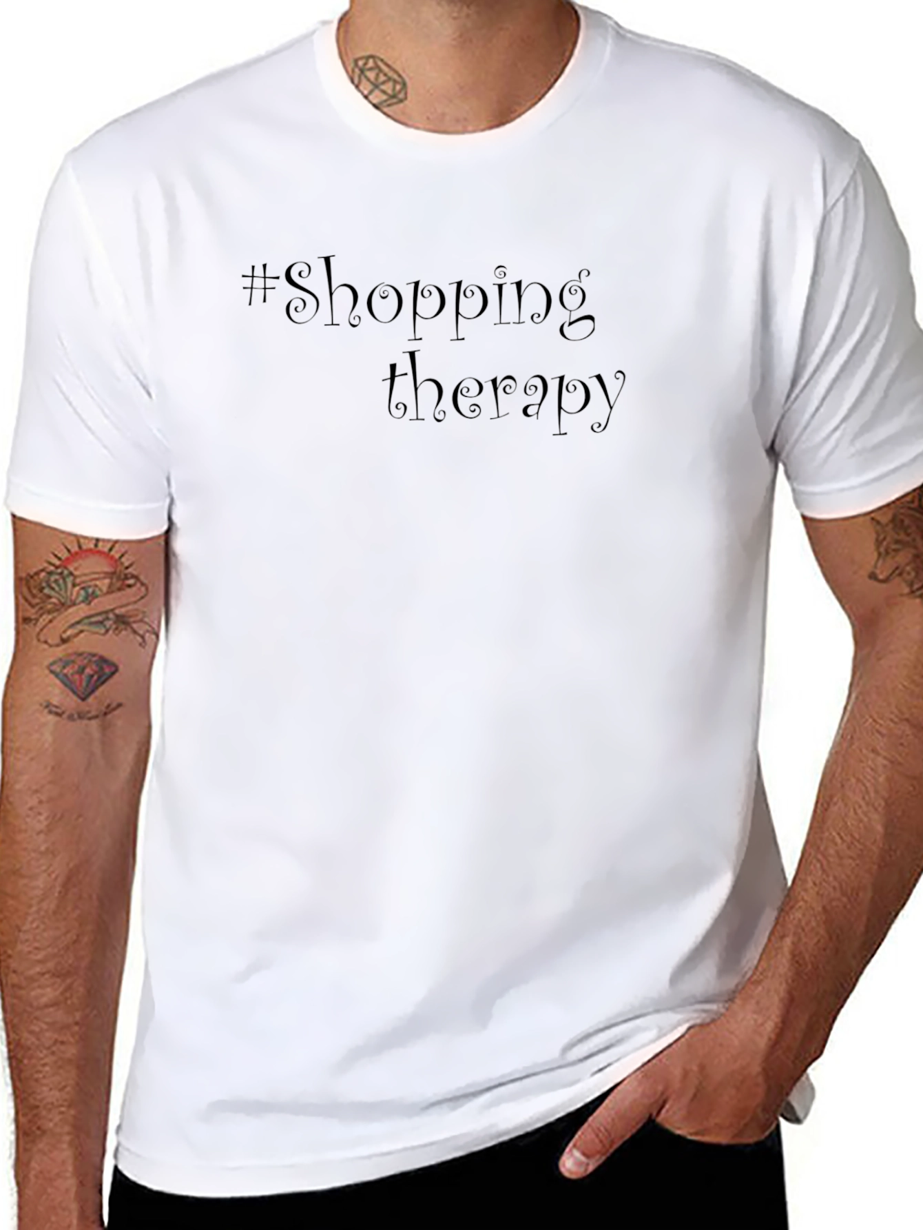 Shopping Therapy Black T-Shirt