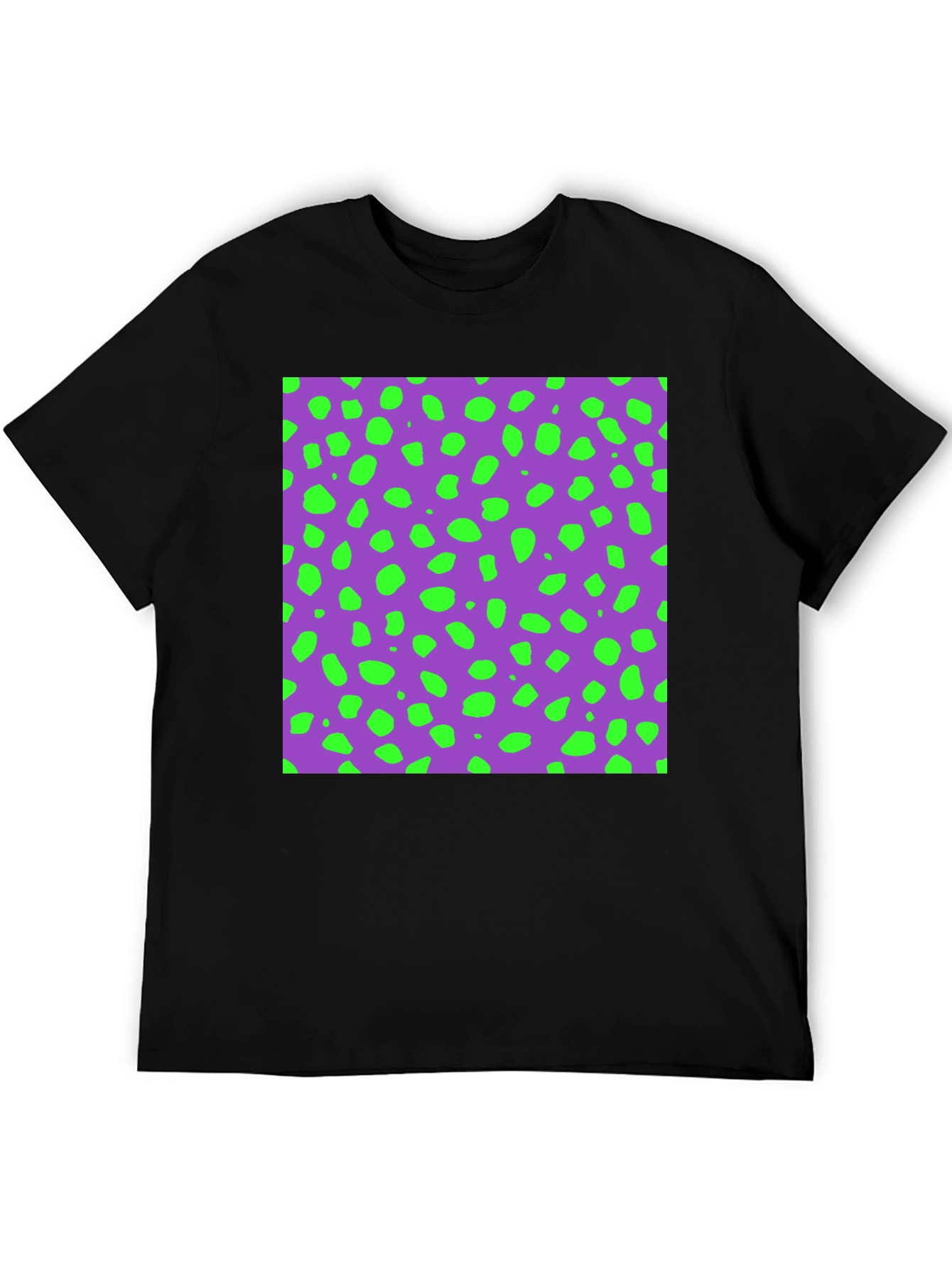 Modern Print T-Shirt - Purple & Green Dots