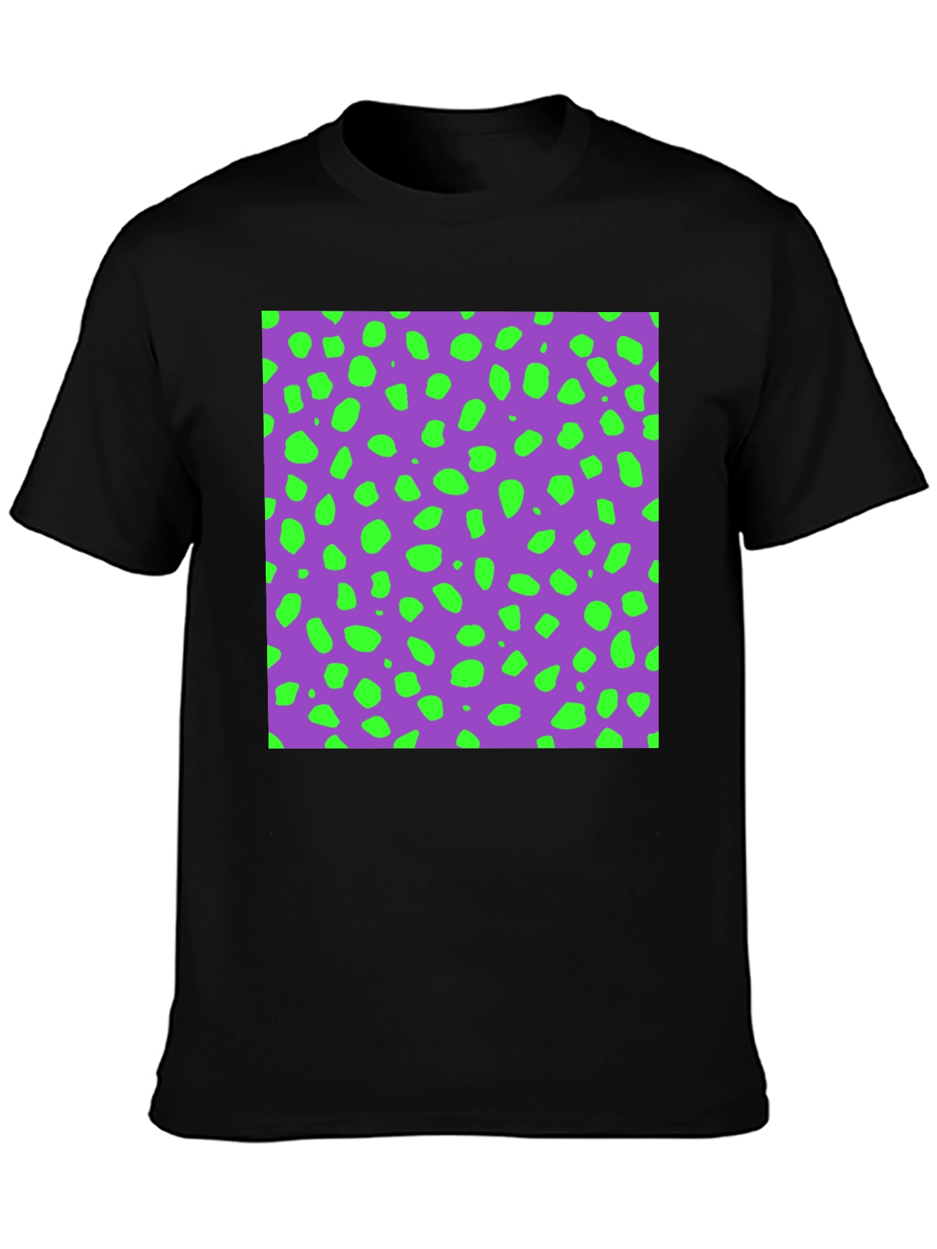 Modern Print T-Shirt - Purple & Green Dots