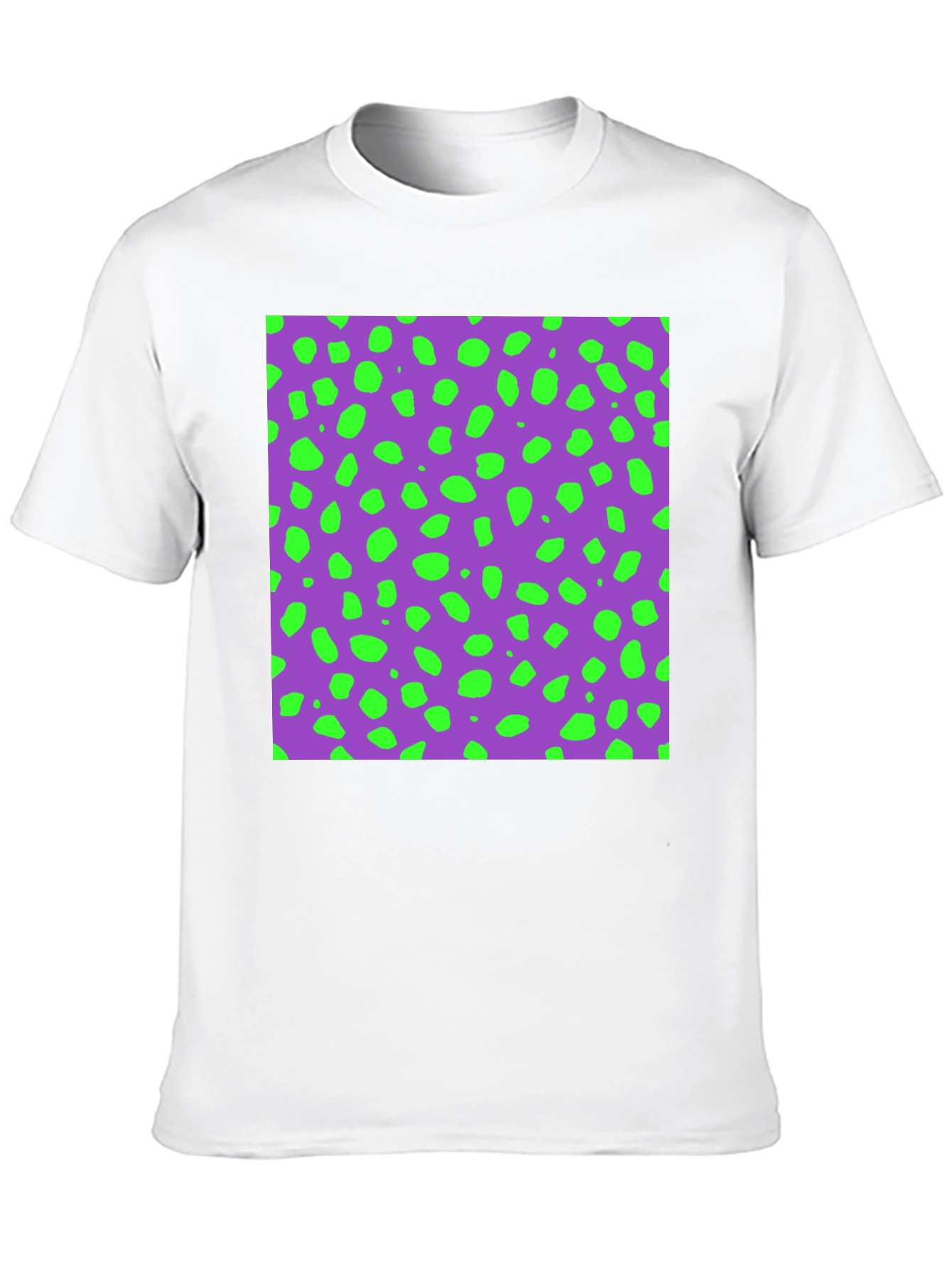 Modern Print T-Shirt - Purple & Green Dots
