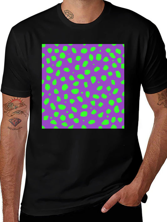Modern Print T-Shirt - Purple & Green Dots