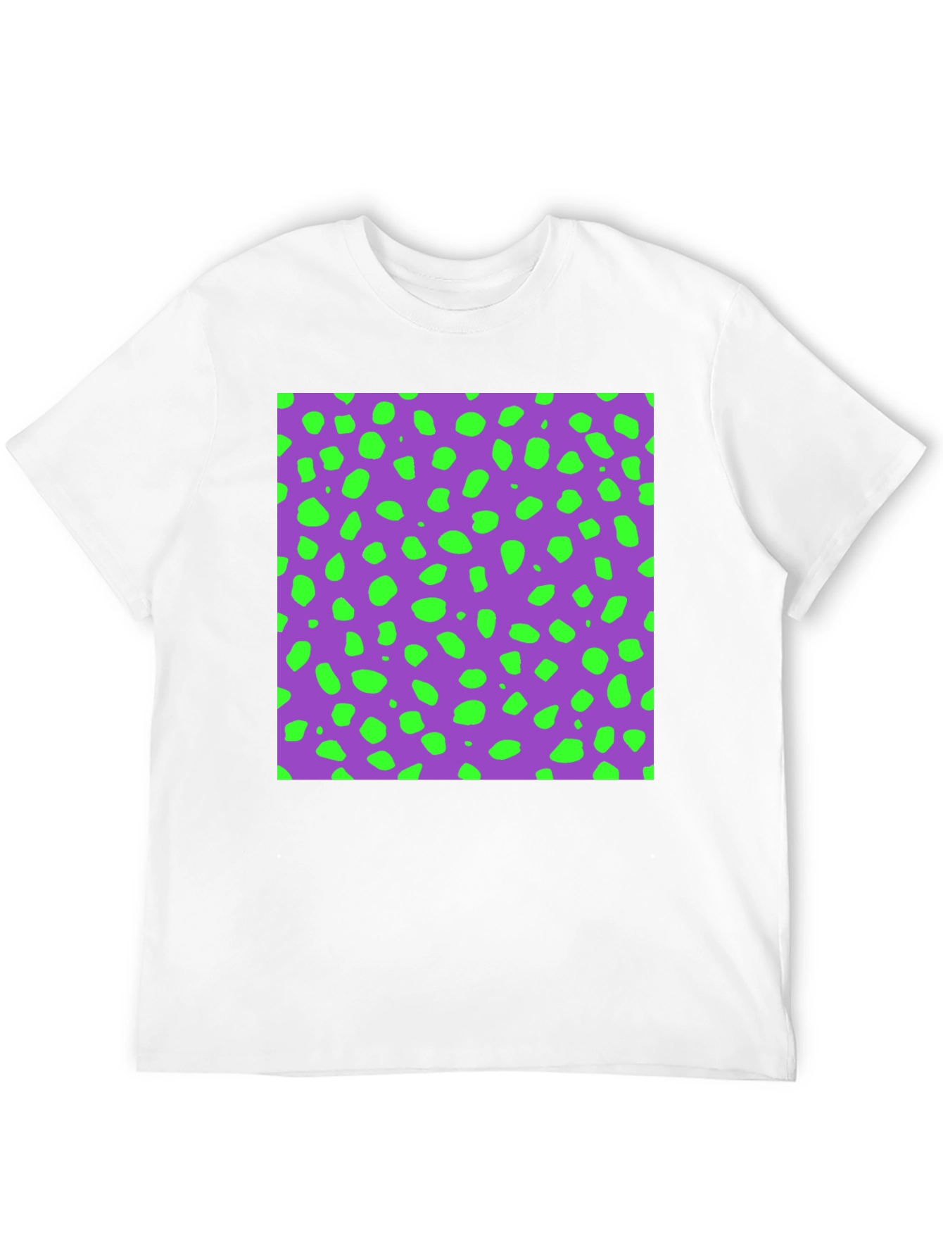 Modern Print T-Shirt - Purple & Green Dots